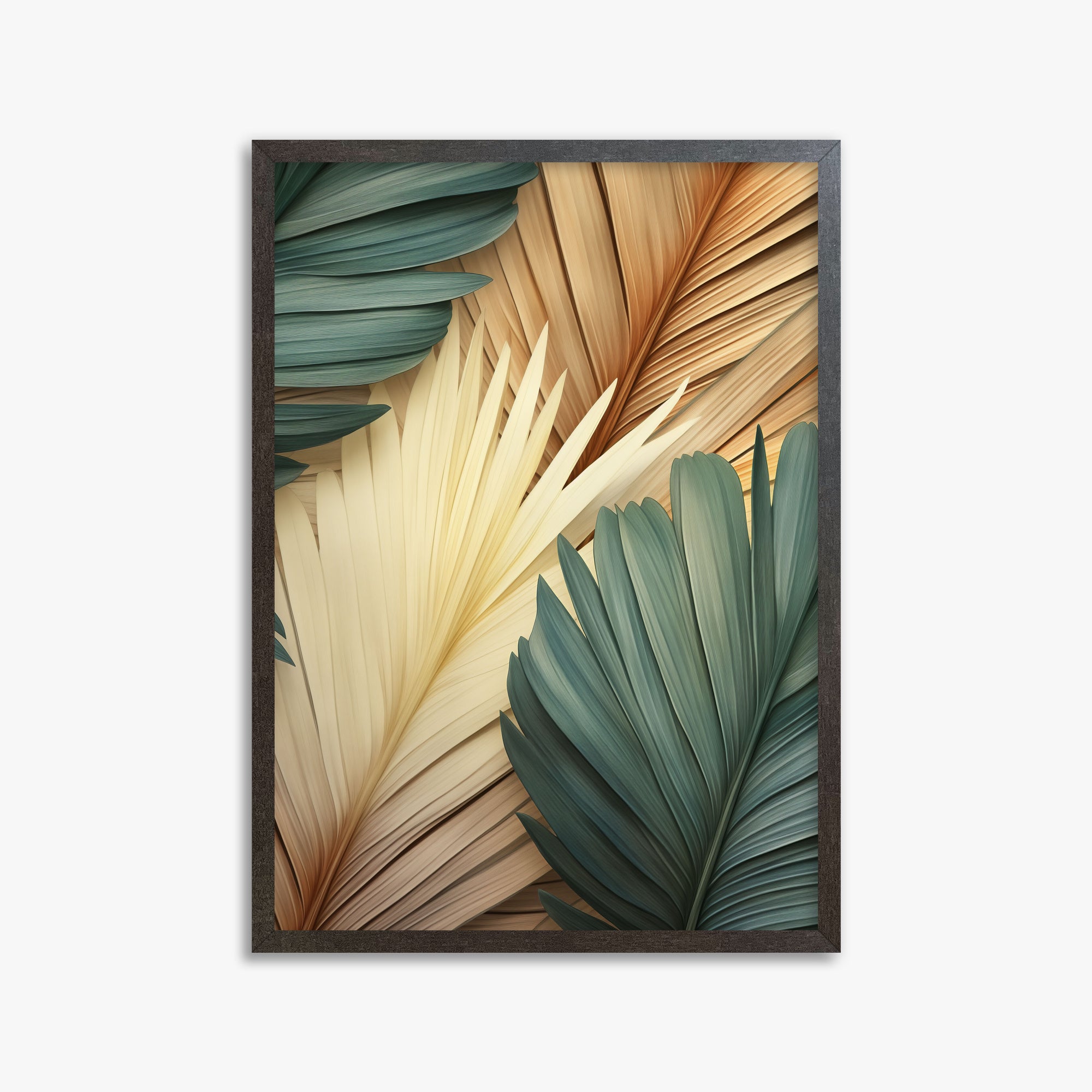 Serene Palms Harmony, 50x70cm Framed Poster With Espresso Frame