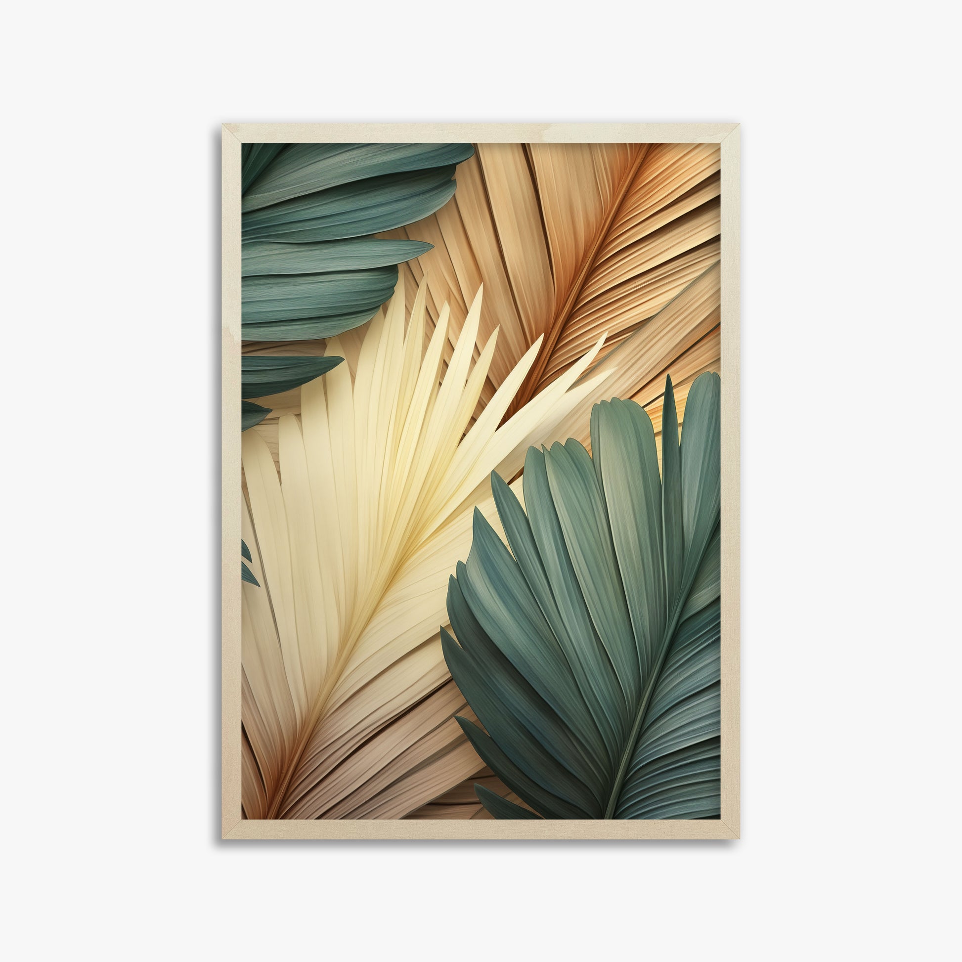 Serene Palms Harmony, 50x70cm Framed Poster With Lime Wood Frame
