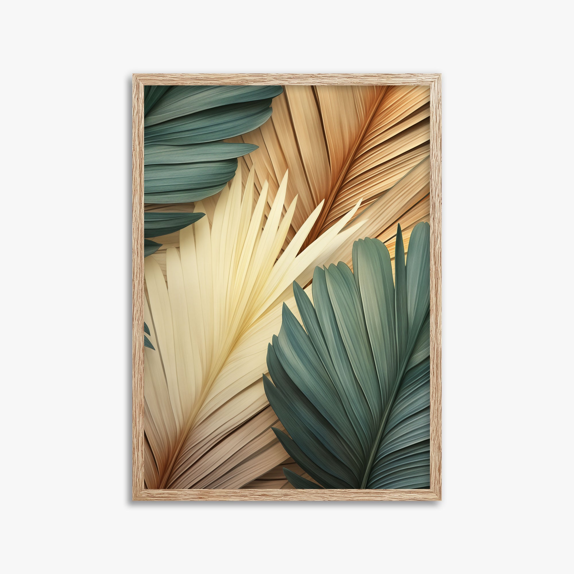 Serene Palms Harmony, 50x70cm Framed Poster With Raw Oak Frame