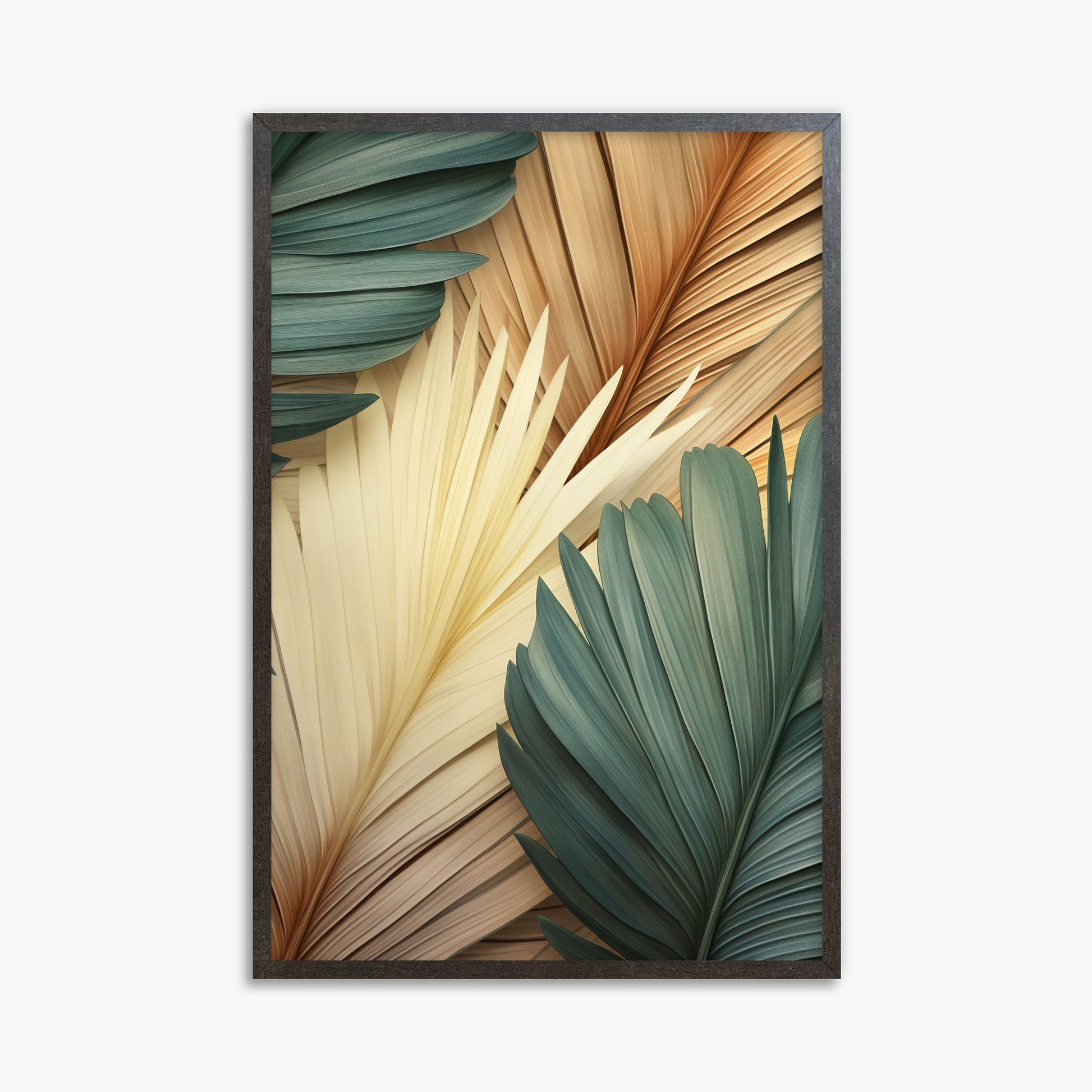Serene Palms Harmony, 61x91cm Framed Poster With Espresso Frame