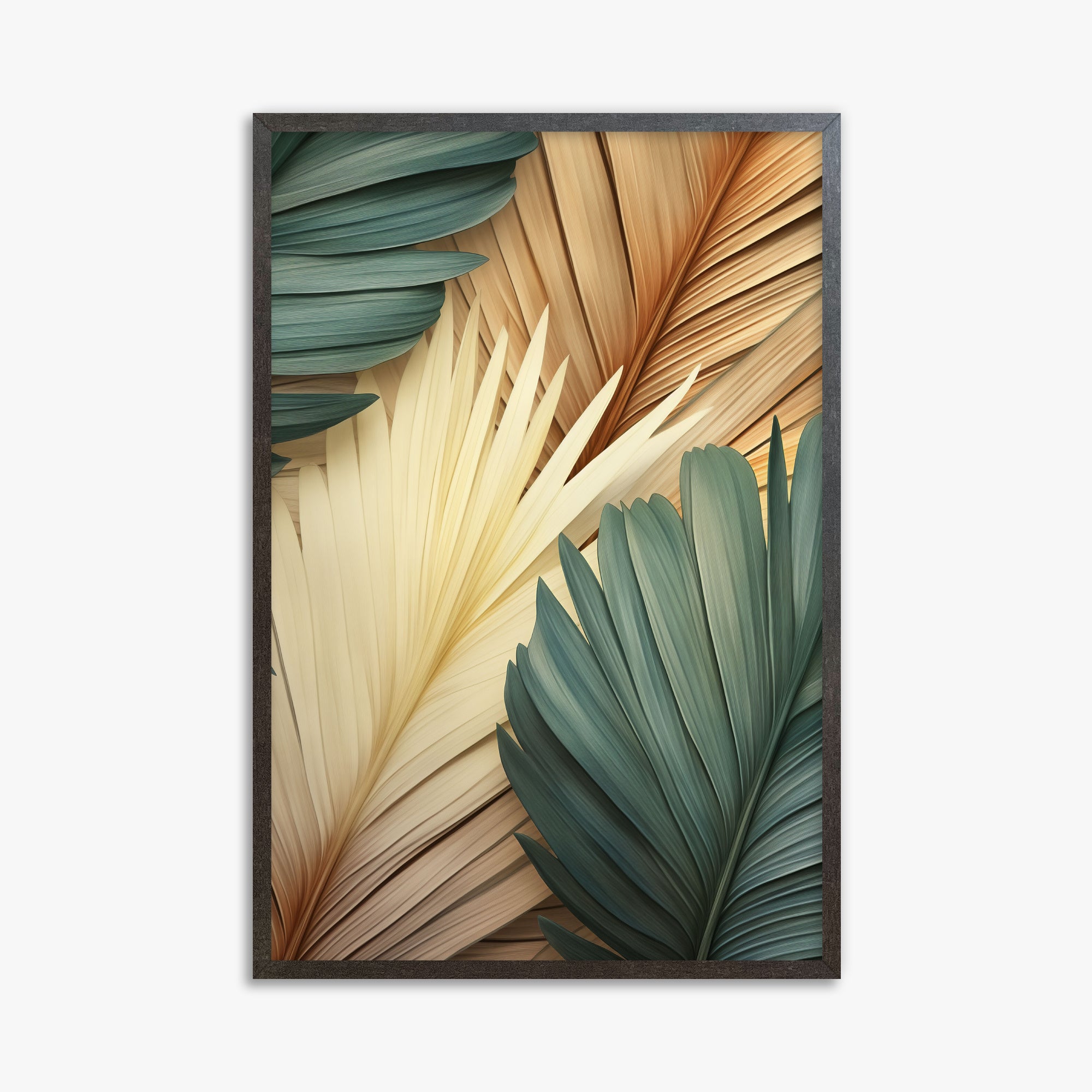 Serene Palms Harmony, 61x91cm Framed Poster With Espresso Frame