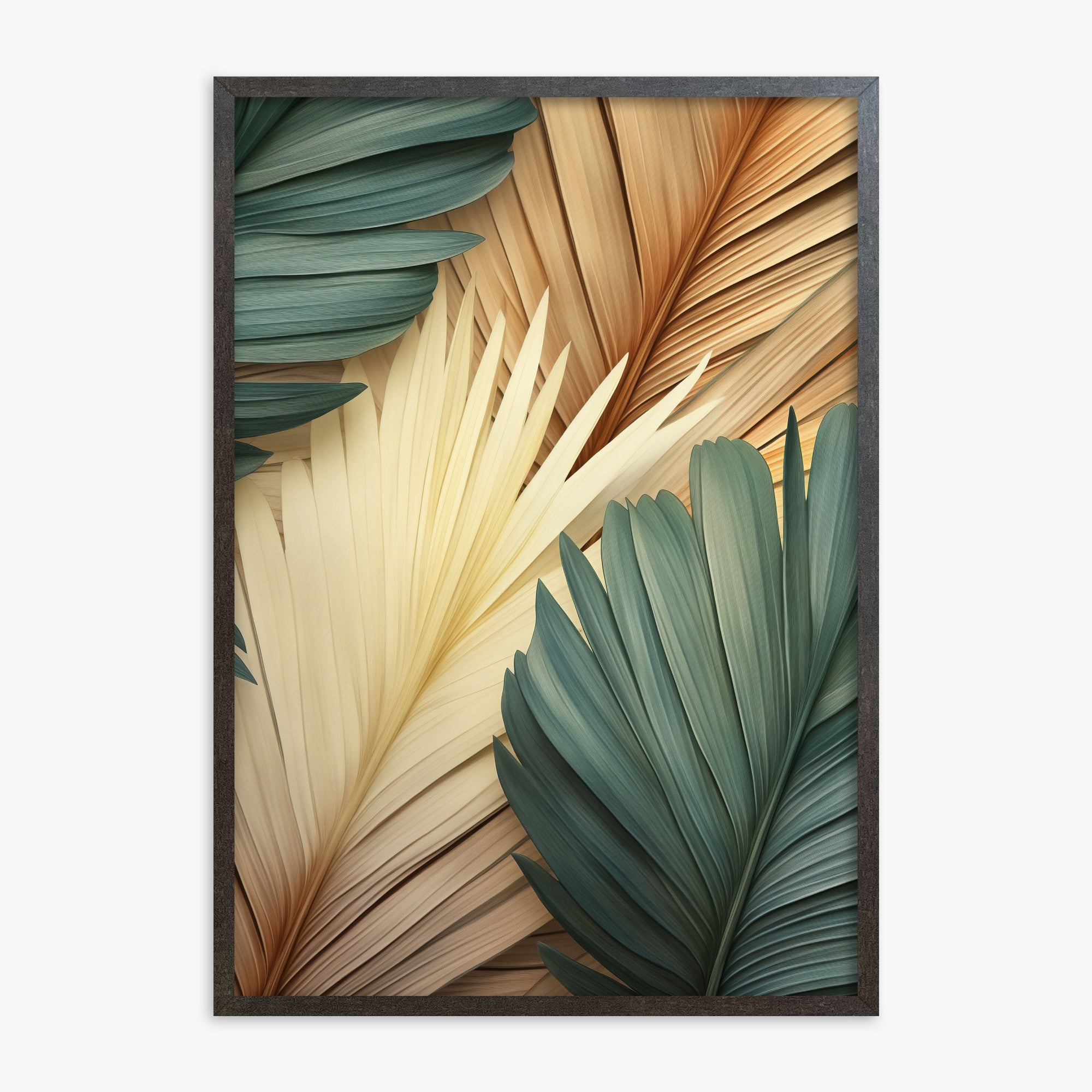Serene Palms Harmony, 70x100cm Framed Poster With Espresso Frame