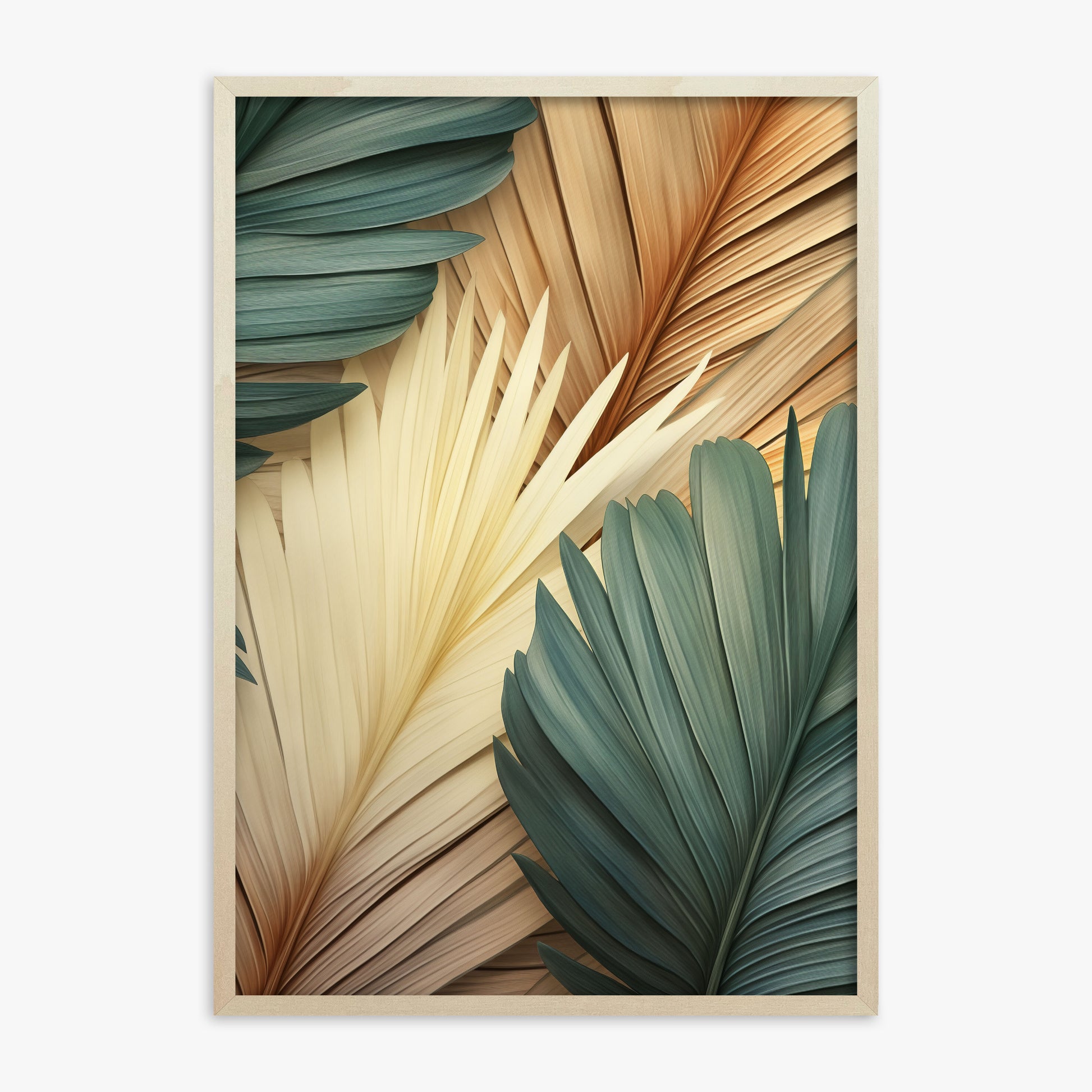 Serene Palms Harmony, 70x100cm Framed Poster With Lime Wood Frame