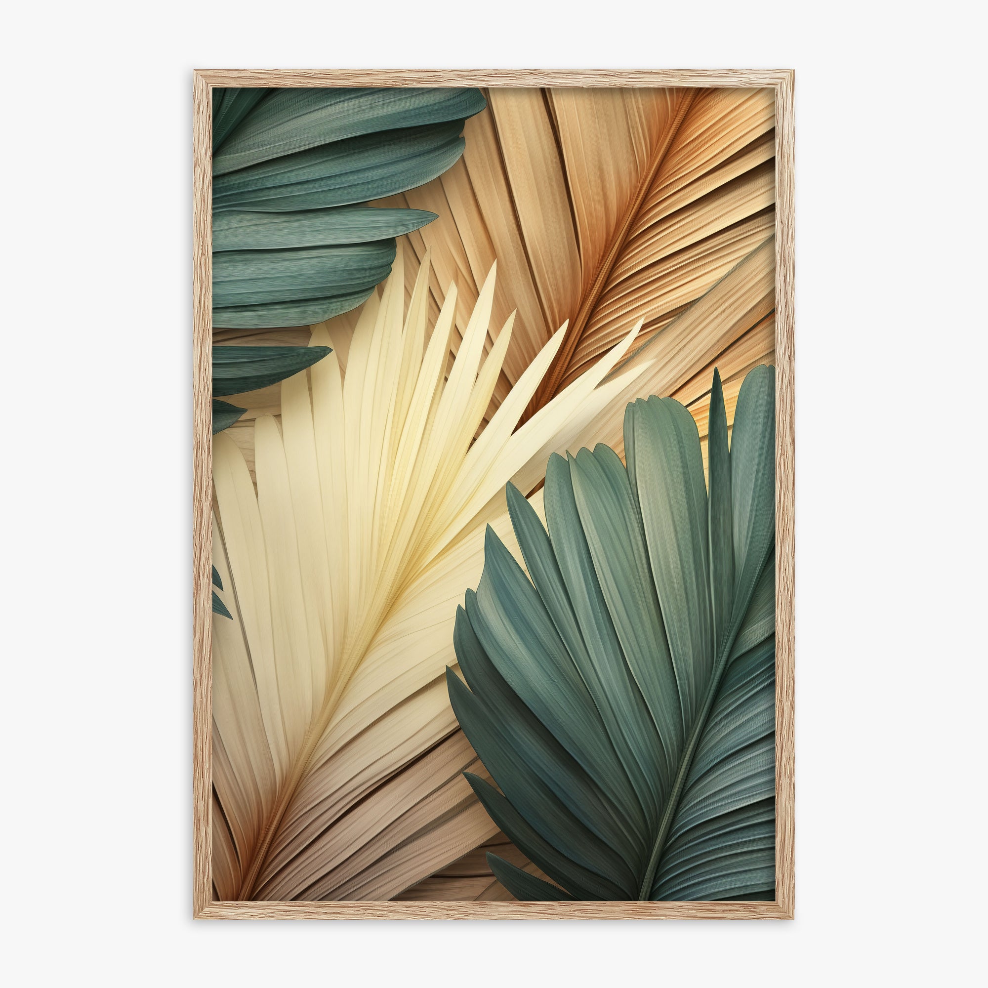 Serene Palms Harmony, 70x100cm Framed Poster With Raw Oak Frame