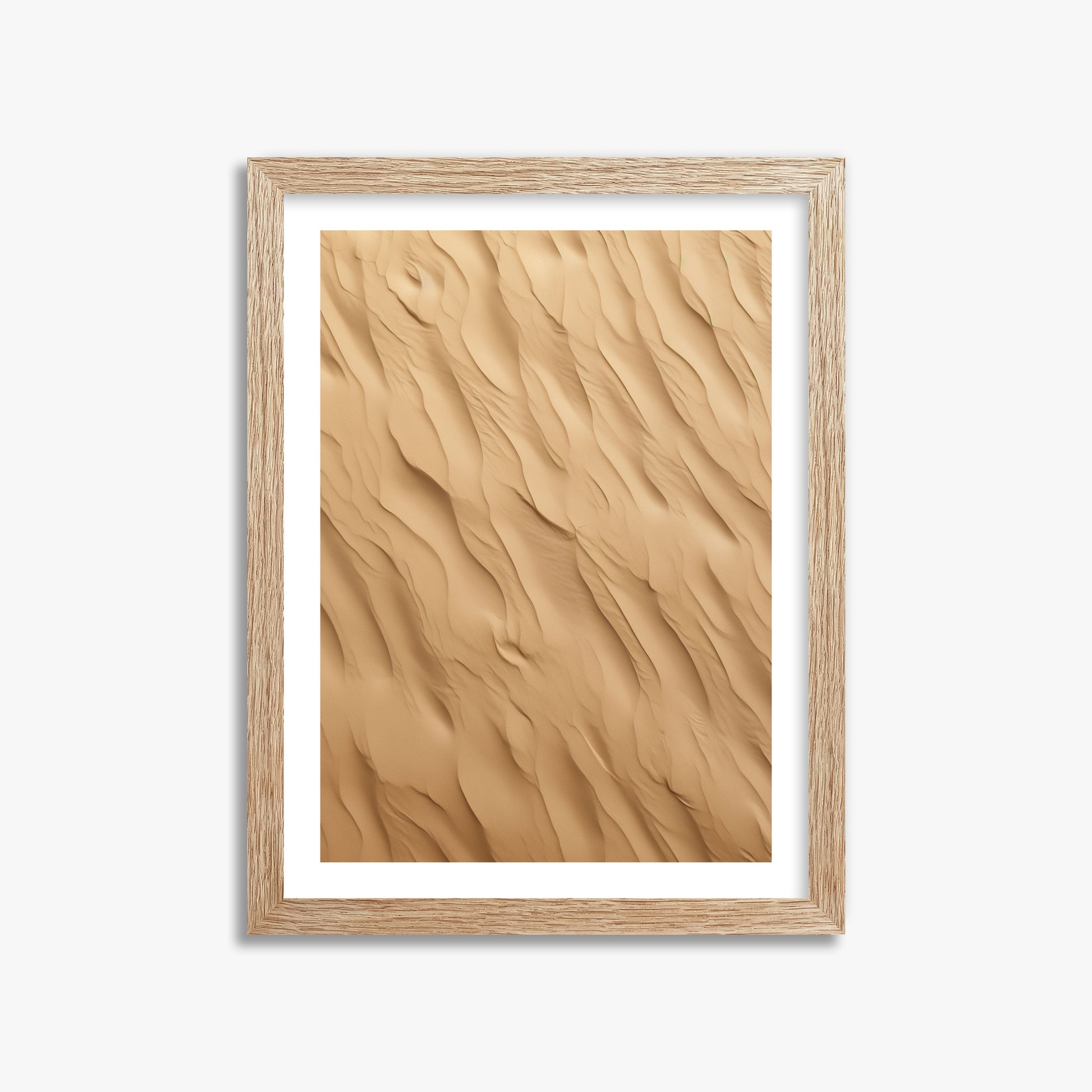 Golden Dunes Cascade, 30x40cm Framed Poster With Raw Oak Frame