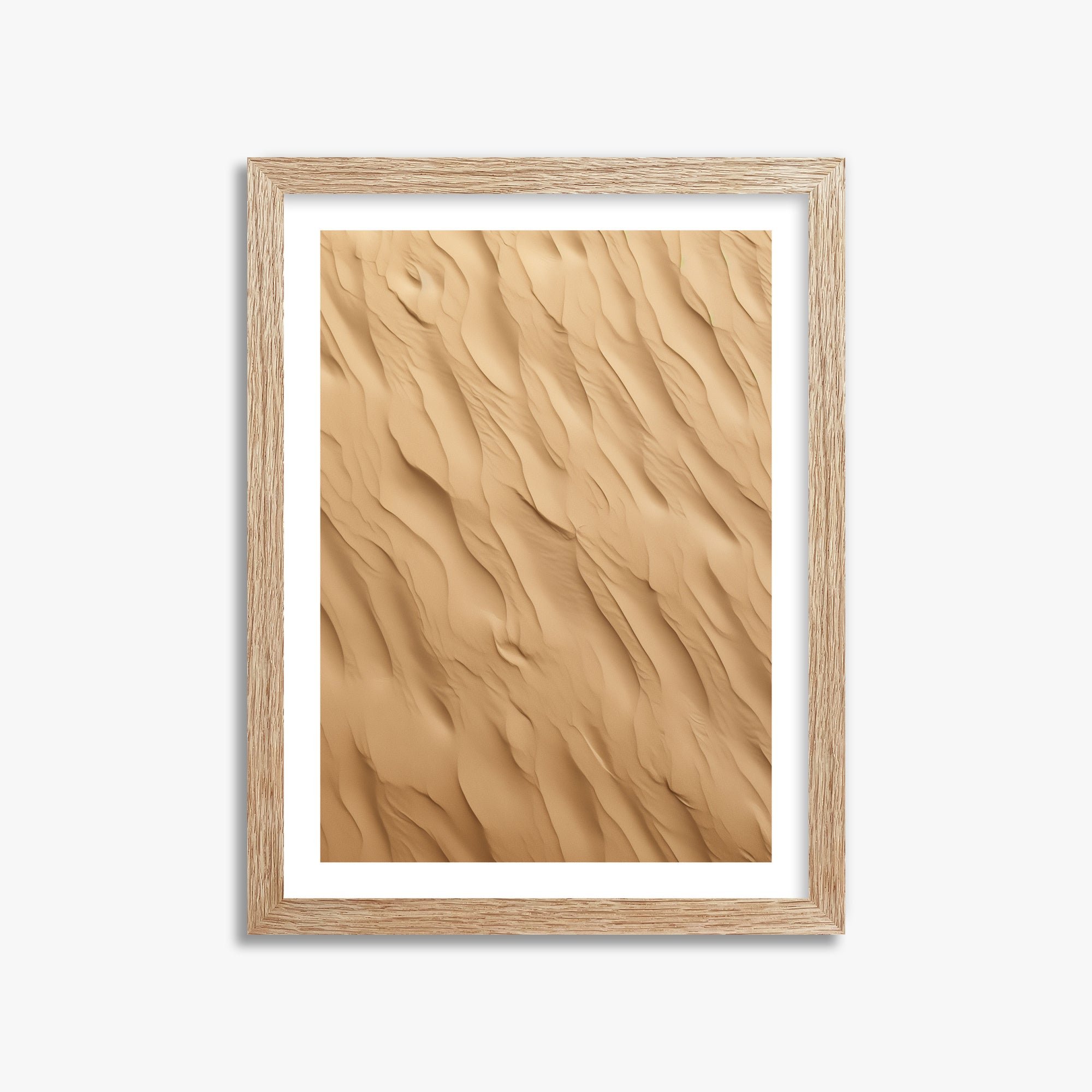 Golden Dunes Cascade, 30x40cm Framed Poster With Raw Oak Frame