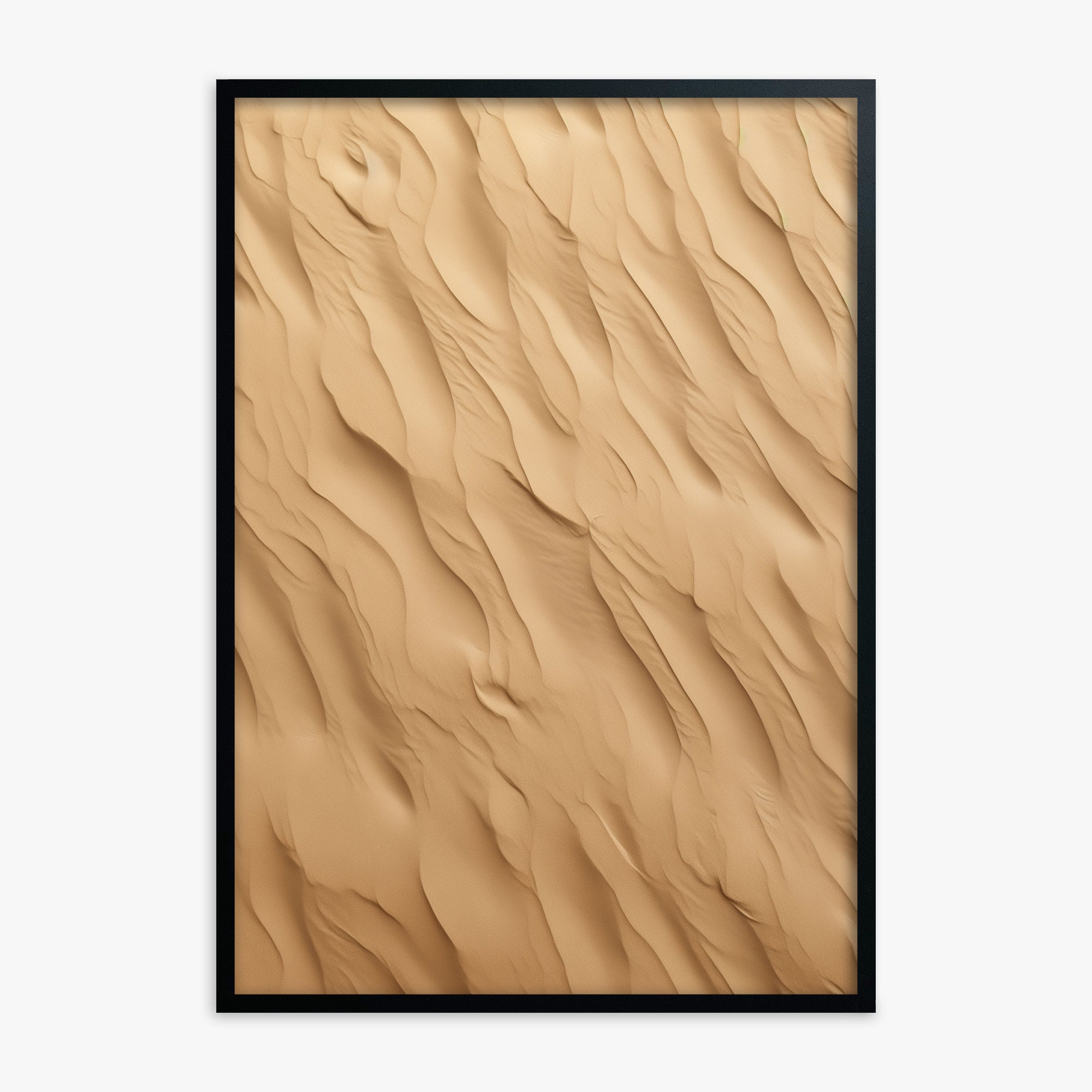 Golden Dunes Cascade, Black Framed Poster With Black Frame