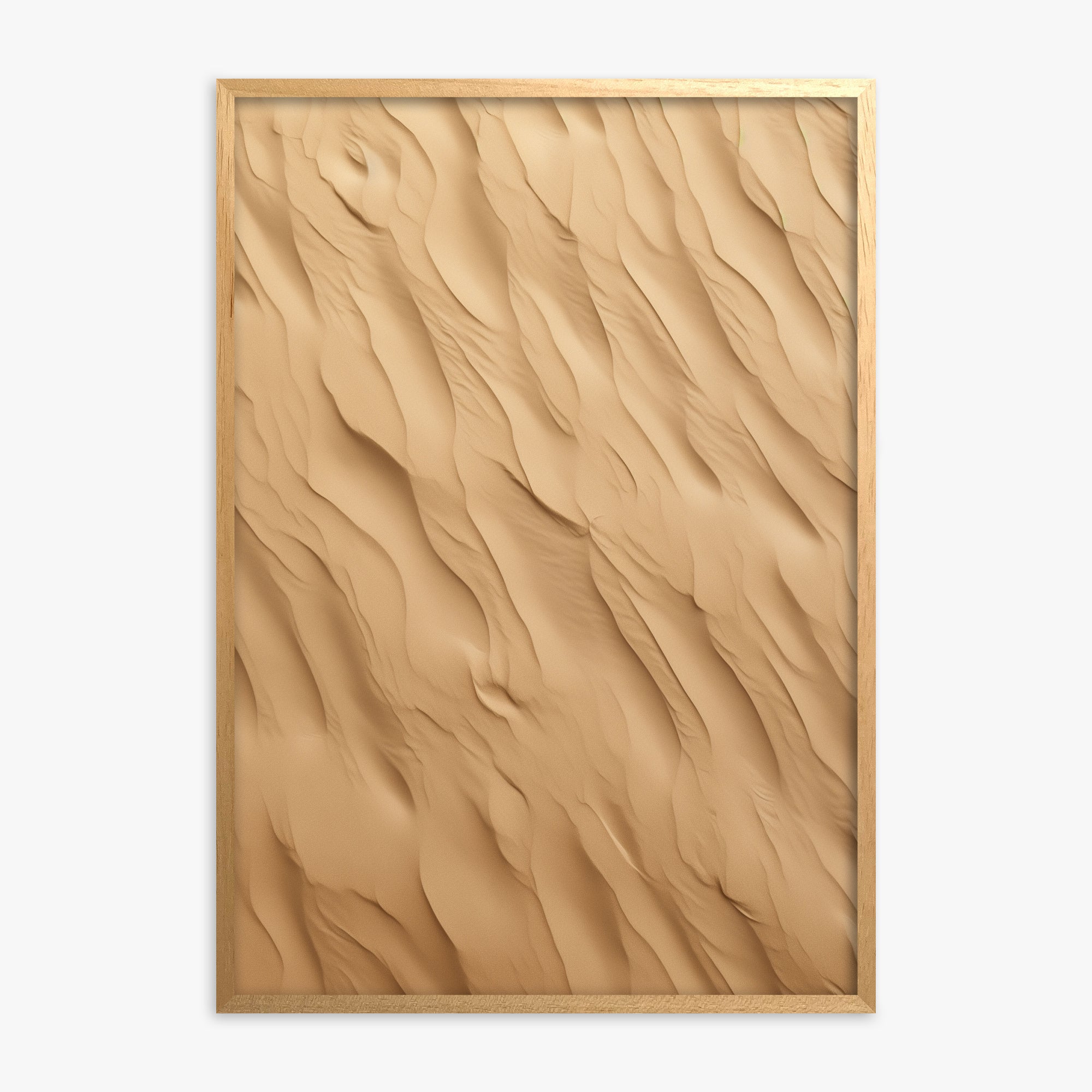 Golden Dunes Cascade, Oak Framed Poster With Oak Frame