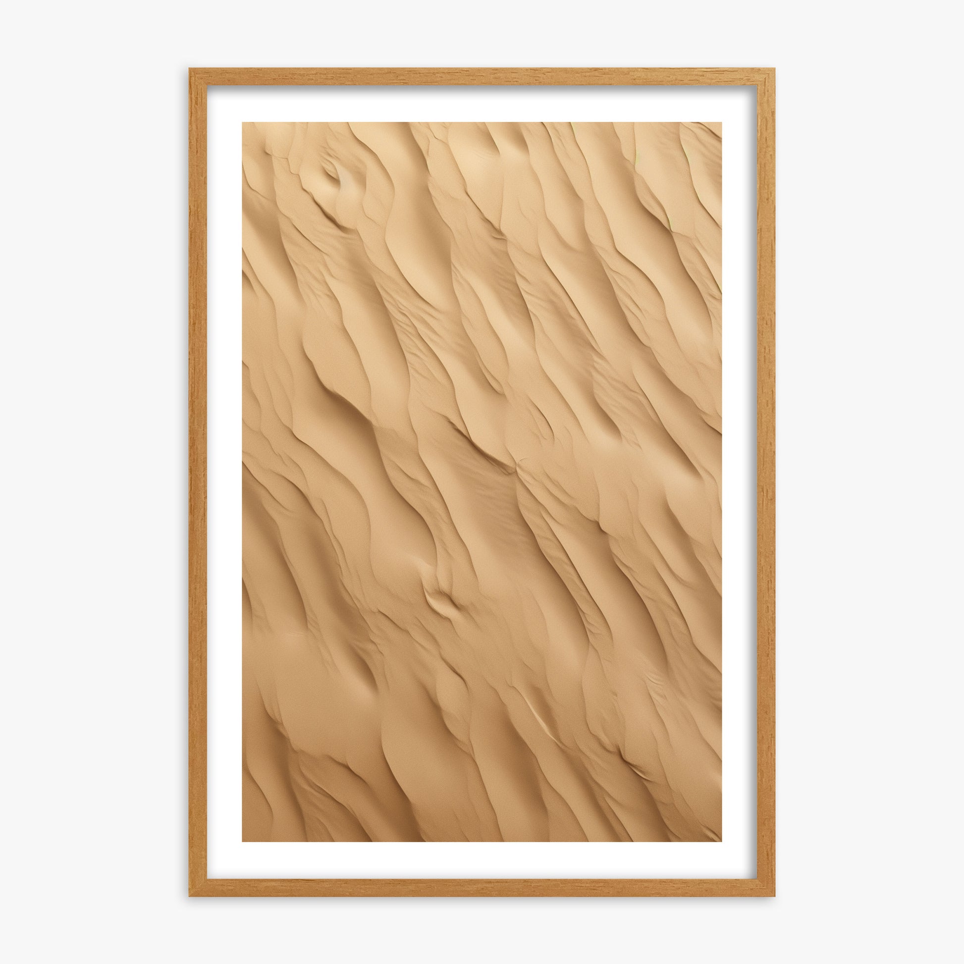 Golden Dunes Cascade, 70x100cm Framed Poster With Oak Frame