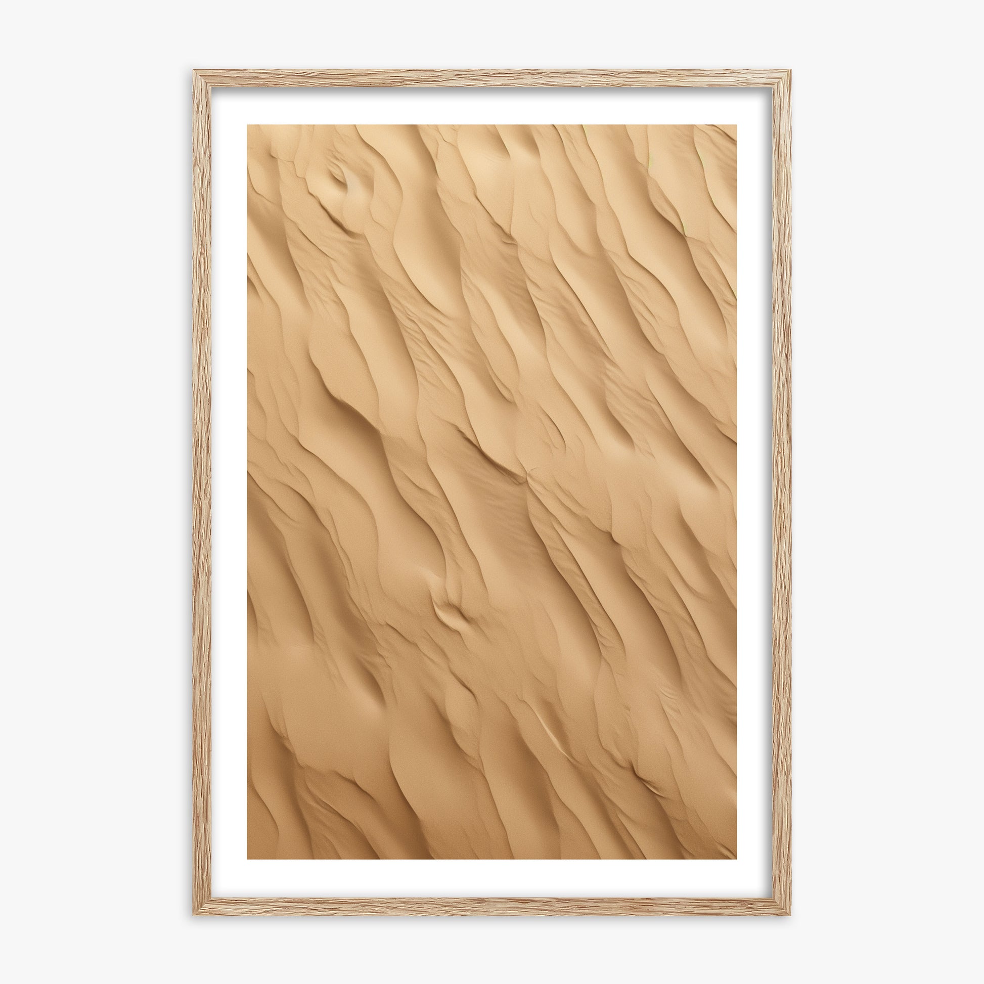Golden Dunes Cascade, 70x100cm Framed Poster With Raw Oak Frame
