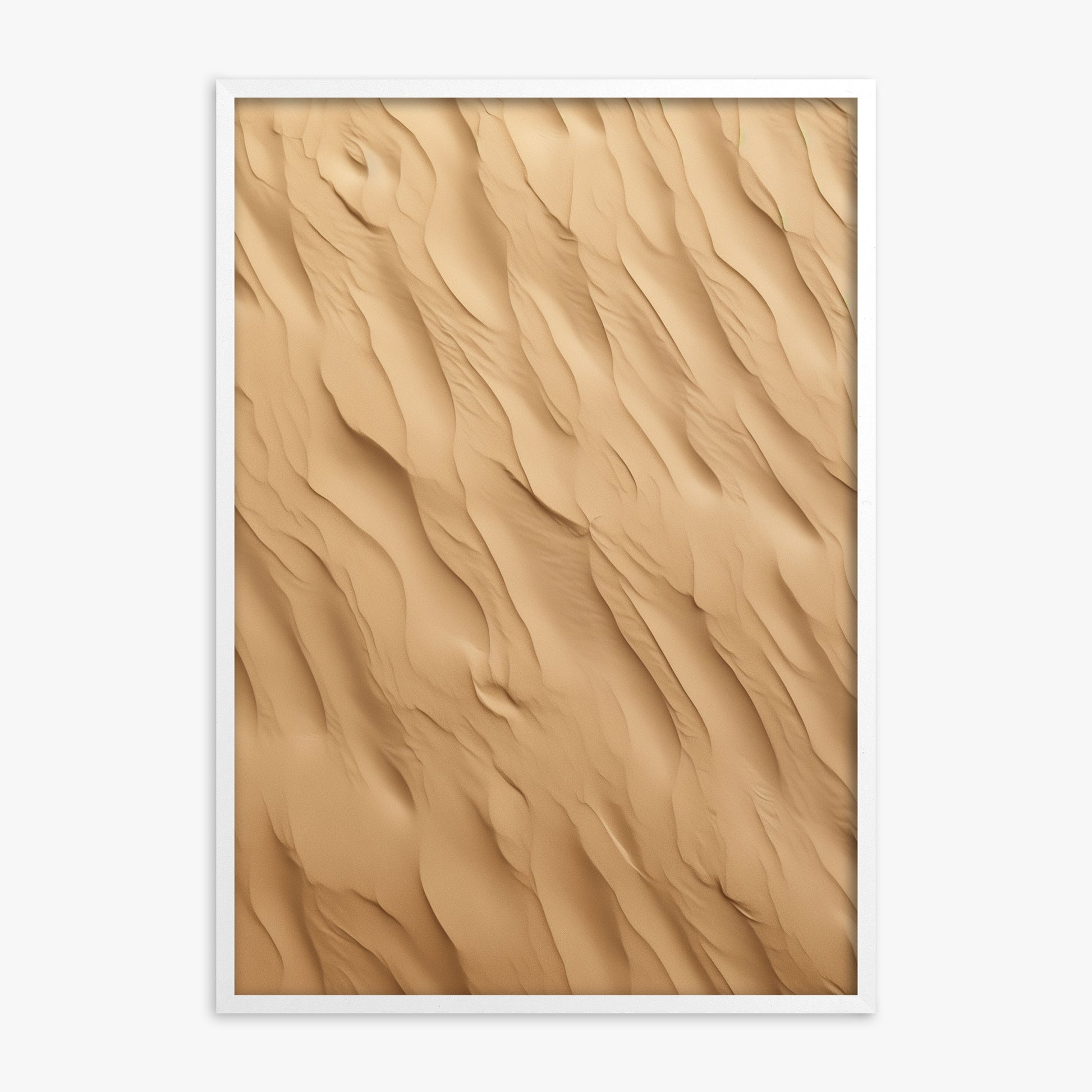 Golden Dunes Cascade, White Framed Poster With White Frame