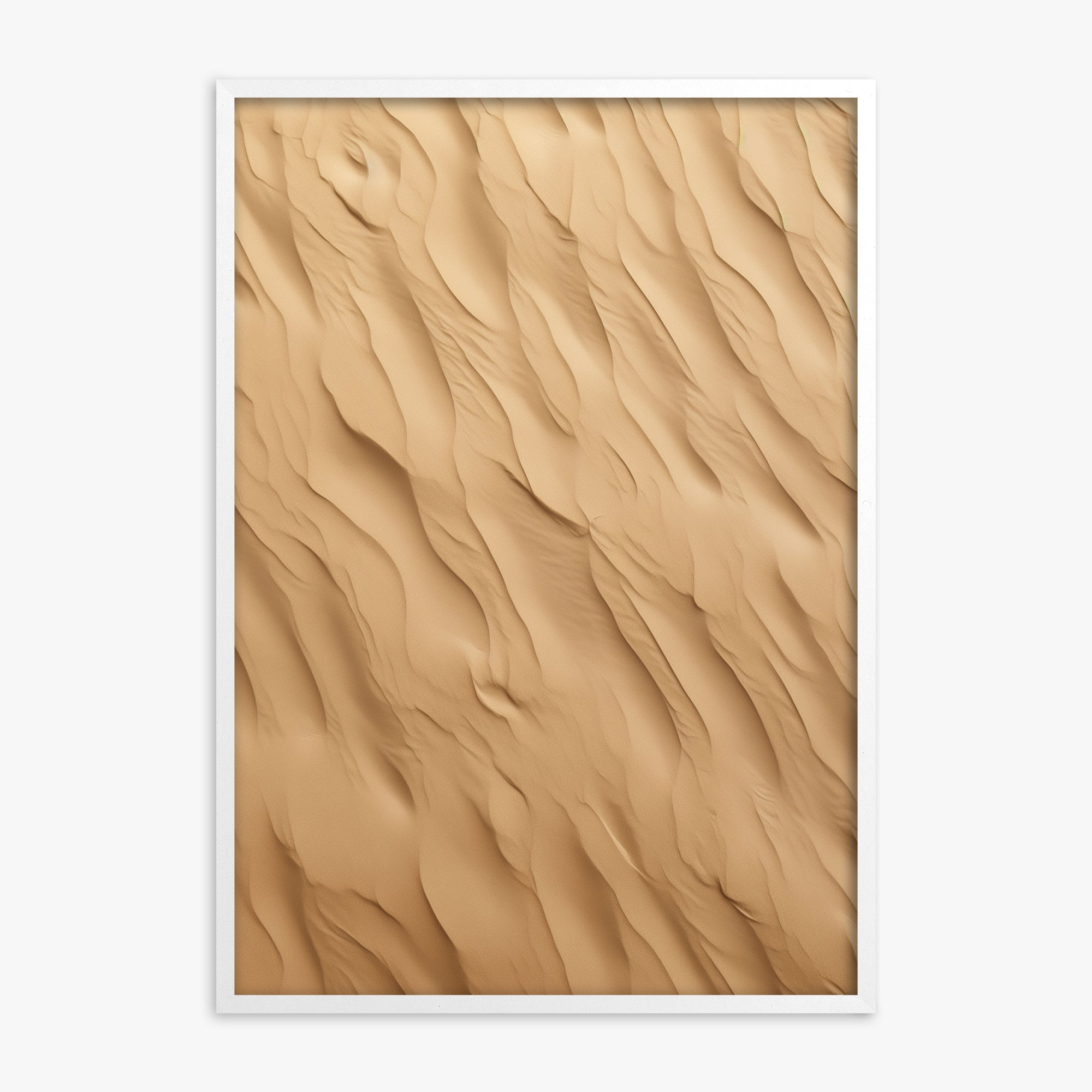 Golden Dunes Cascade, White Framed Poster With White Frame