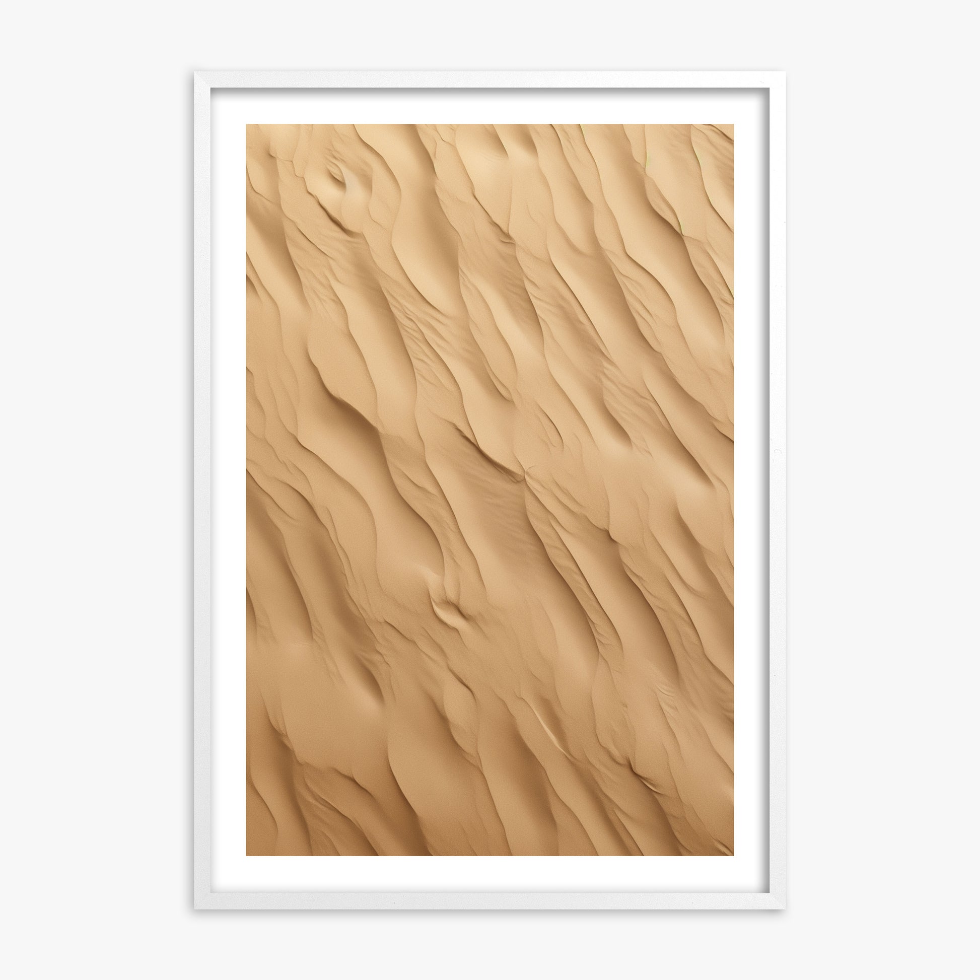 Golden Dunes Cascade, 70x100cm Framed Poster With White Frame