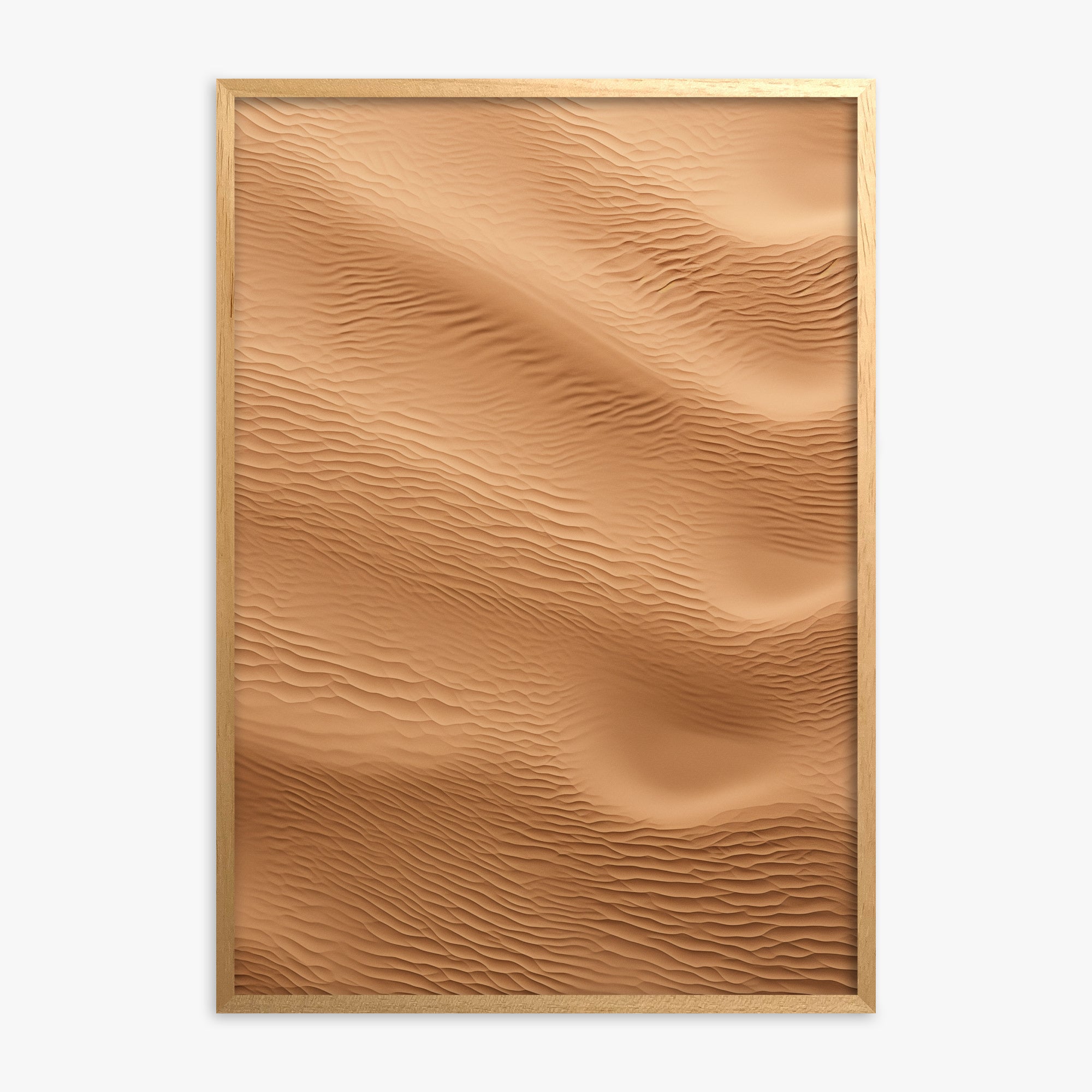 Micro Dunes, Oak Framed Poster With Oak Frame