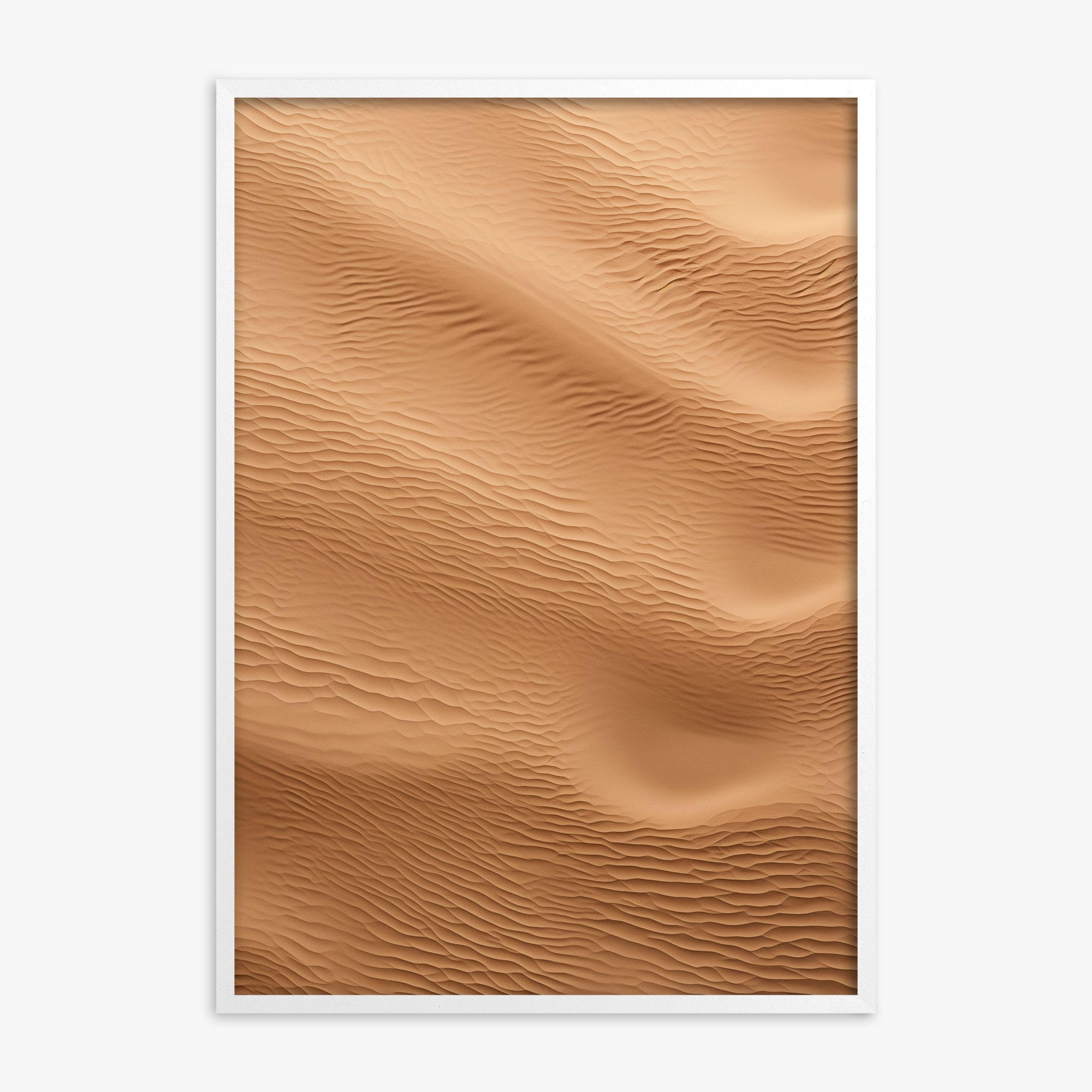 Micro Dunes, White Framed Poster With White Frame