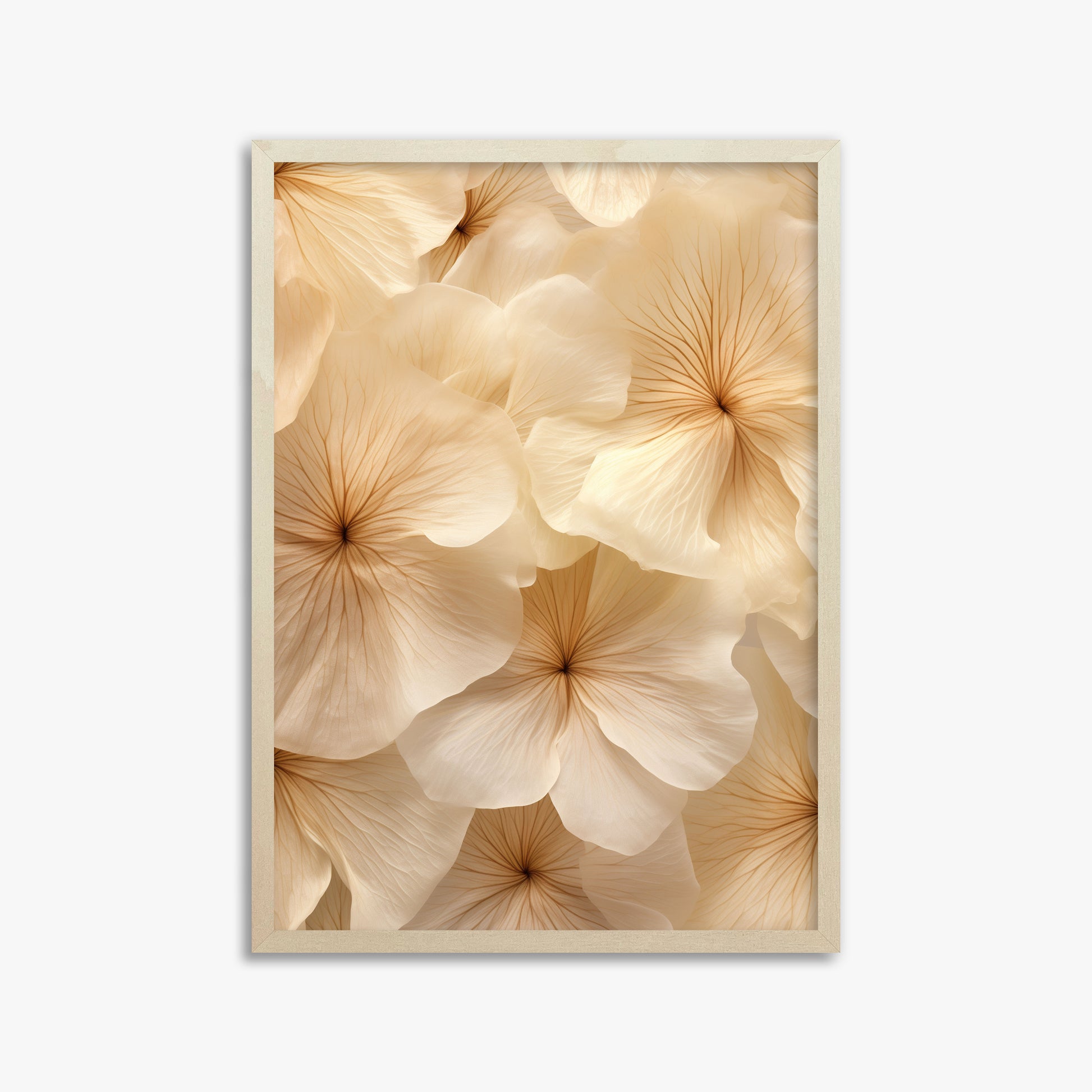 Ivory Blooms, 50x70cm Framed Poster With Lime Wood Frame
