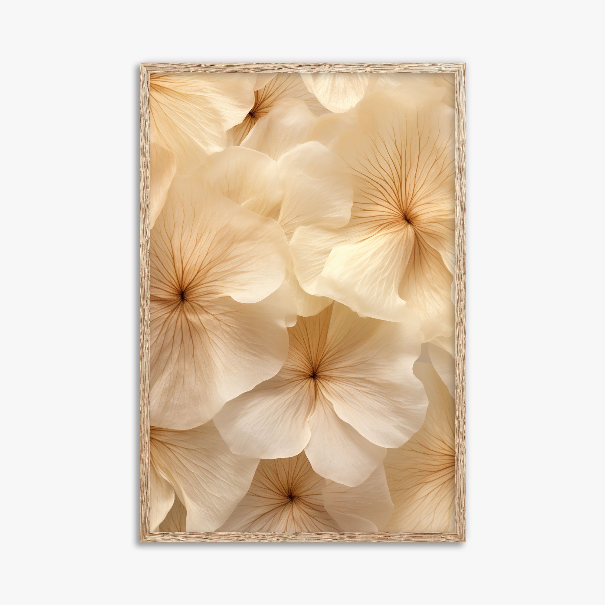 Ivory Blooms, 61x91cm Framed Poster With Raw Oak Frame