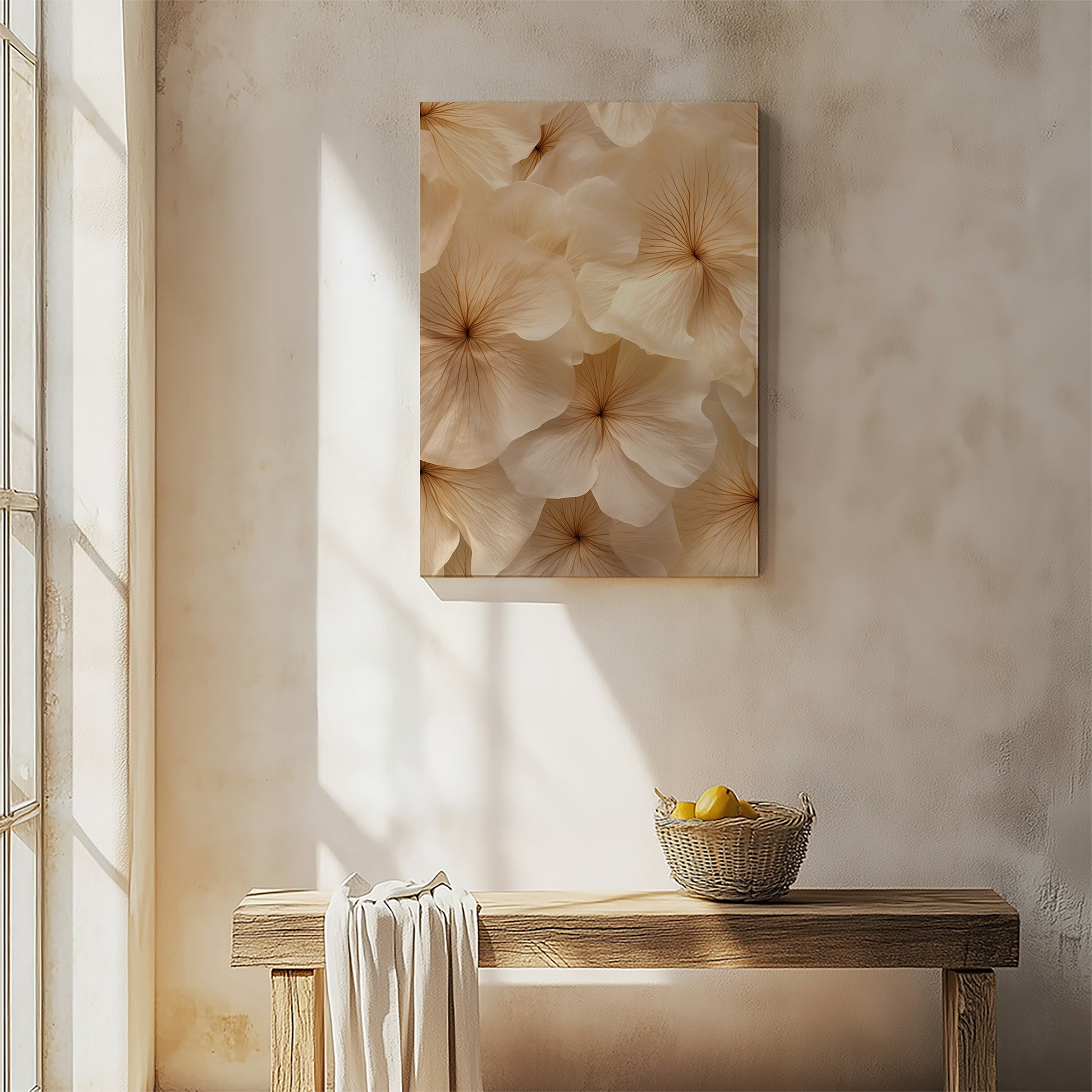 Design Concept No. 54 for Ivory Blooms Modern Satin Canvas Poster Art