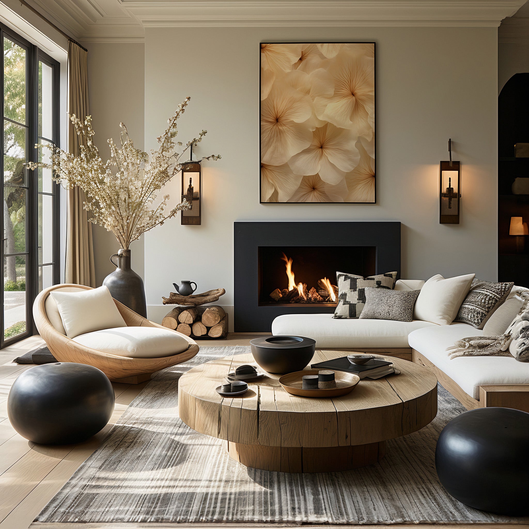 Design Concept No. 39 for Ivory Blooms Modern Poster Art