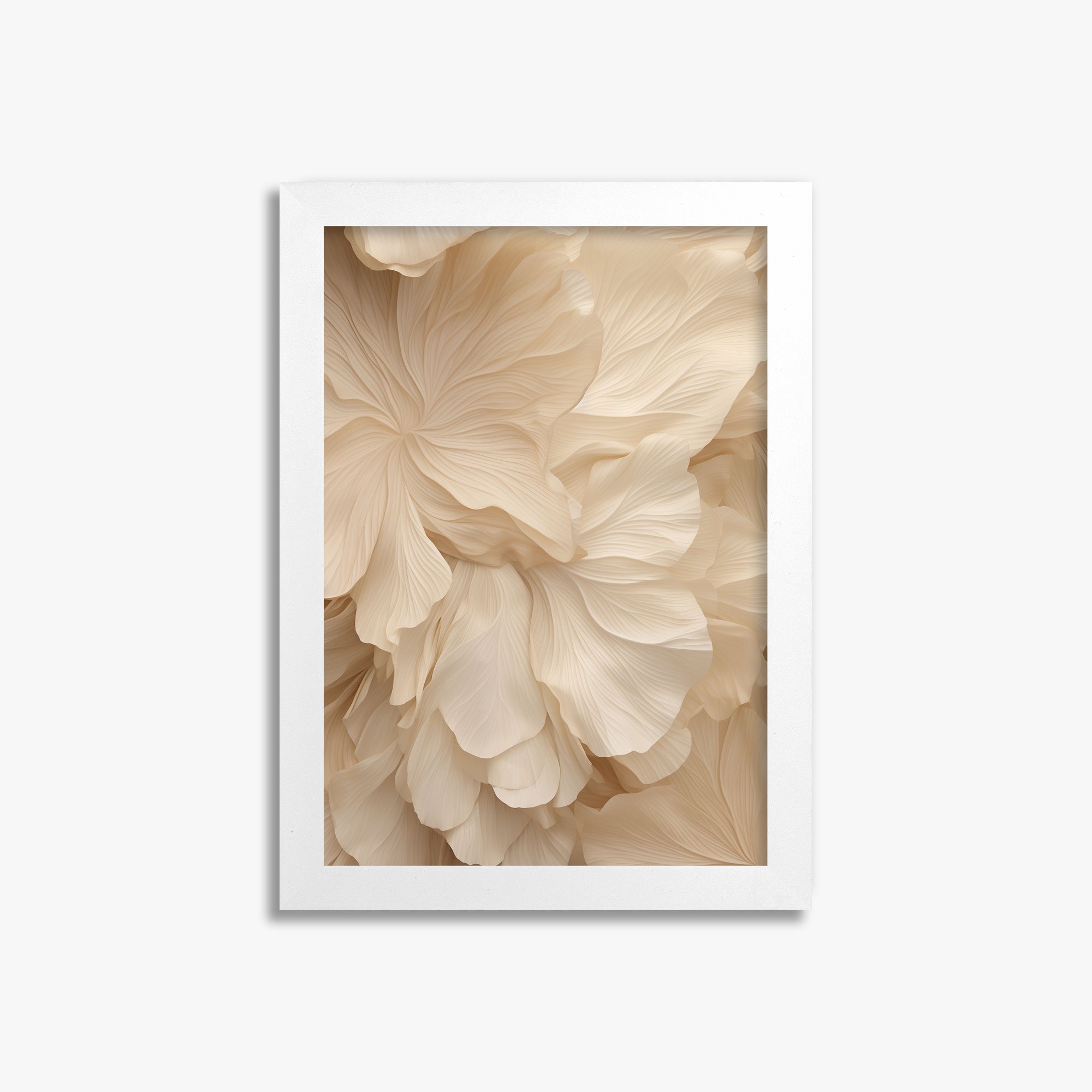 Ivory Petal Symphony, 21x30cm Framed Poster With White Frame