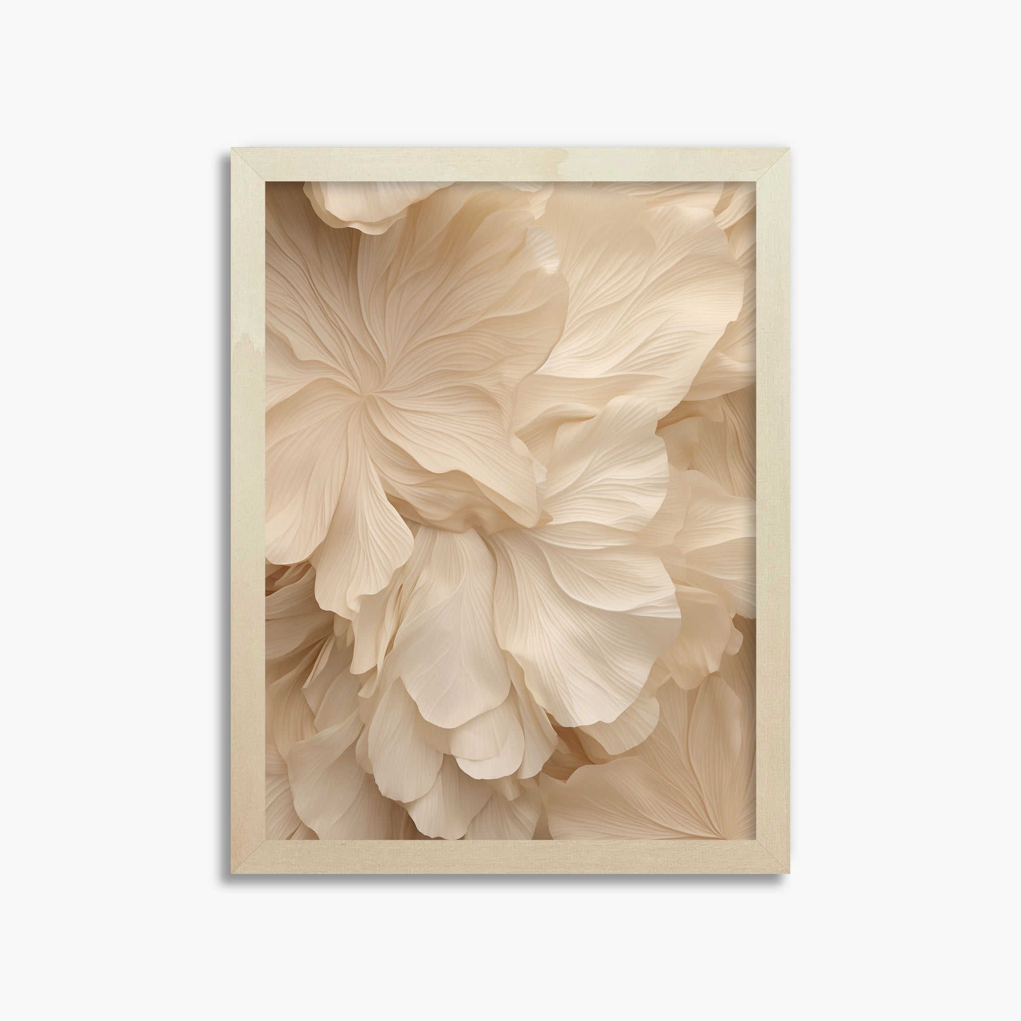 Ivory Petal Symphony, 30x40cm Framed Poster With Lime Wood Frame