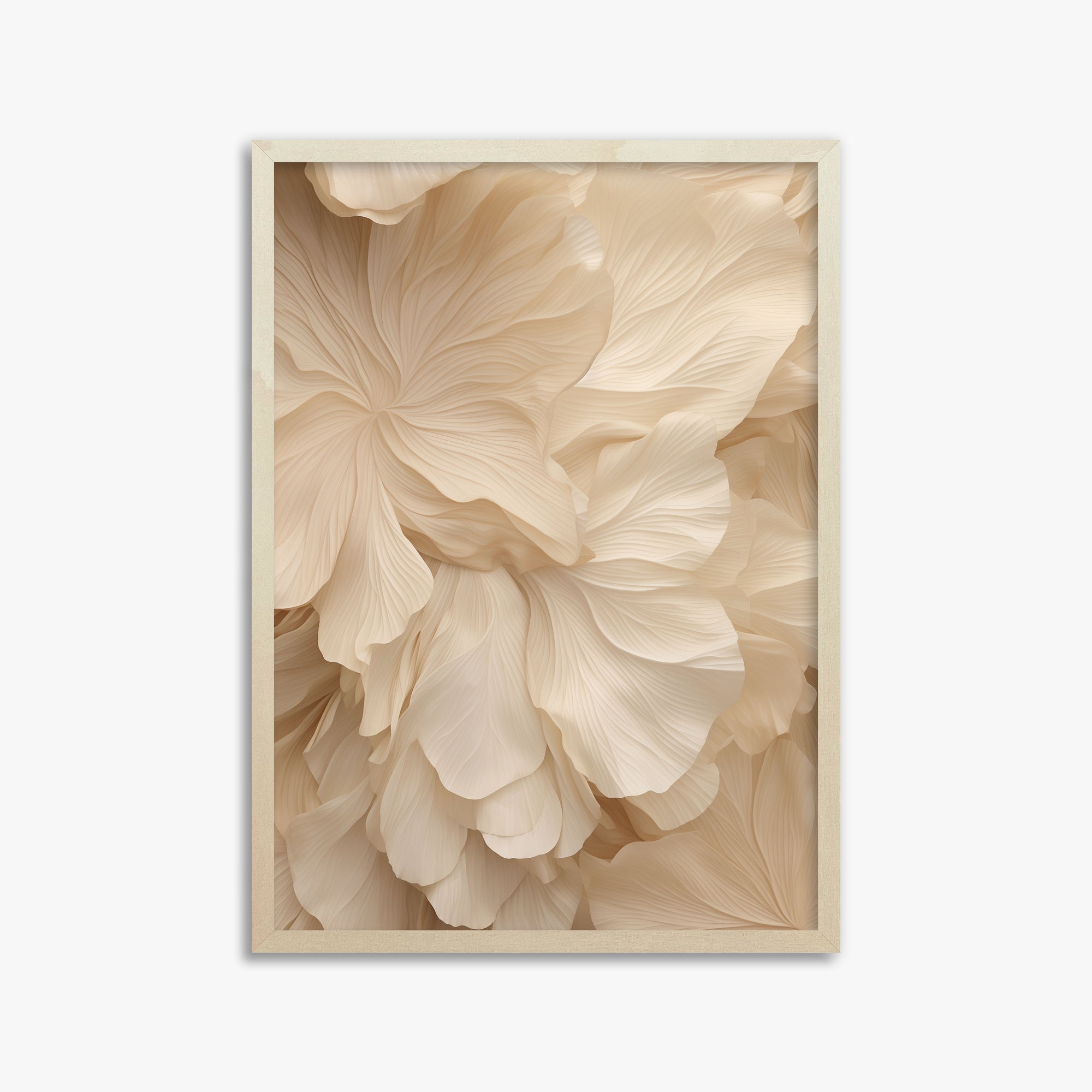 Ivory Petal Symphony, 50x70cm Framed Poster With Lime Wood Frame