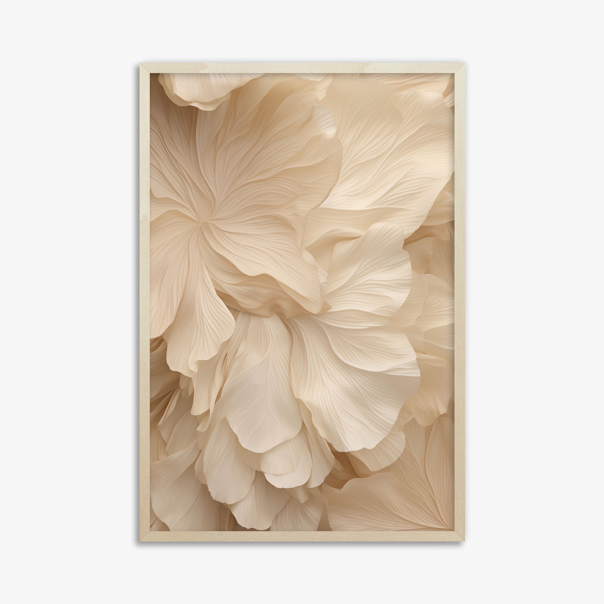 Ivory Petal Symphony, 61x91cm Framed Poster With Lime Wood Frame