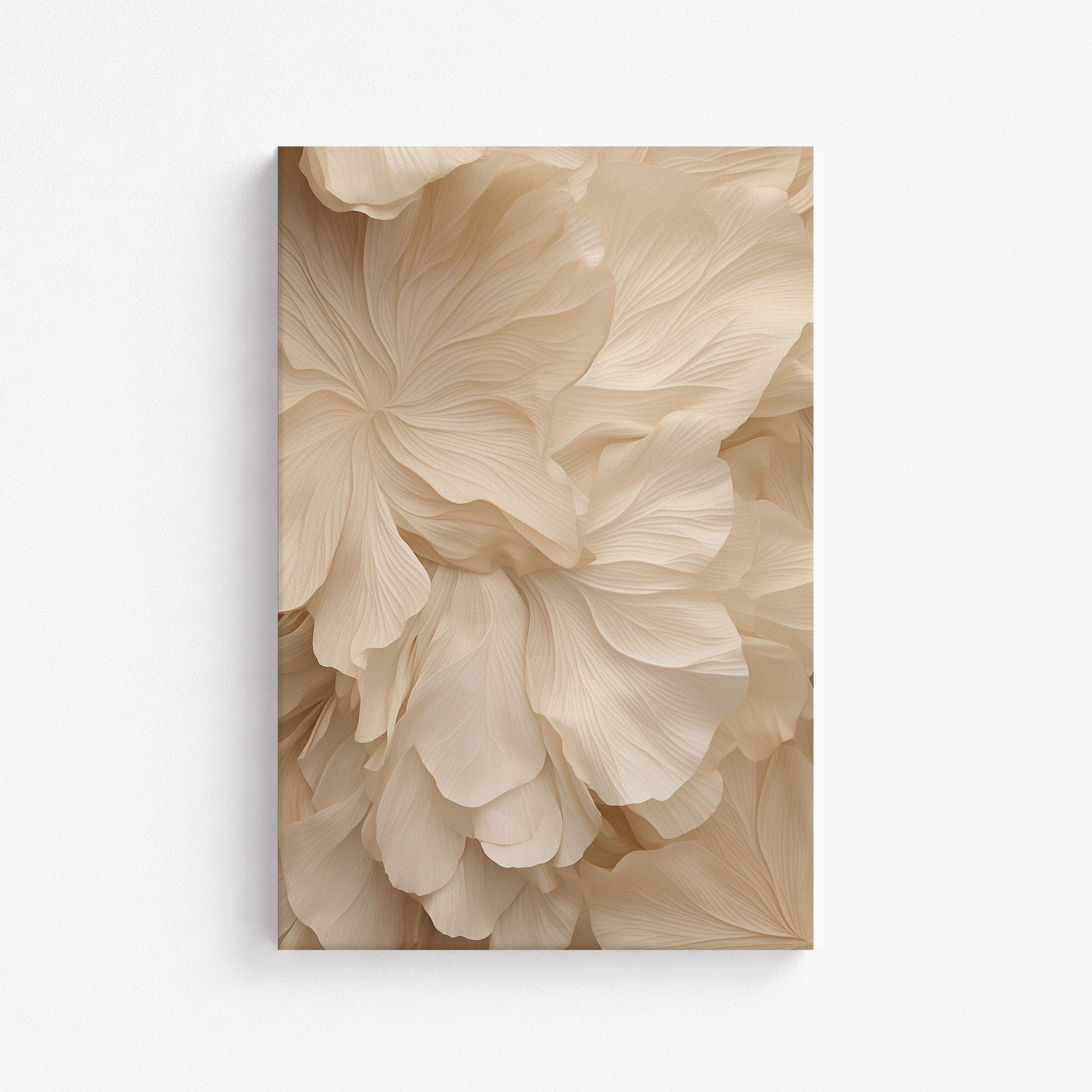 Ivory Petal Symphony, 61x91cm Satin Canvas Poster