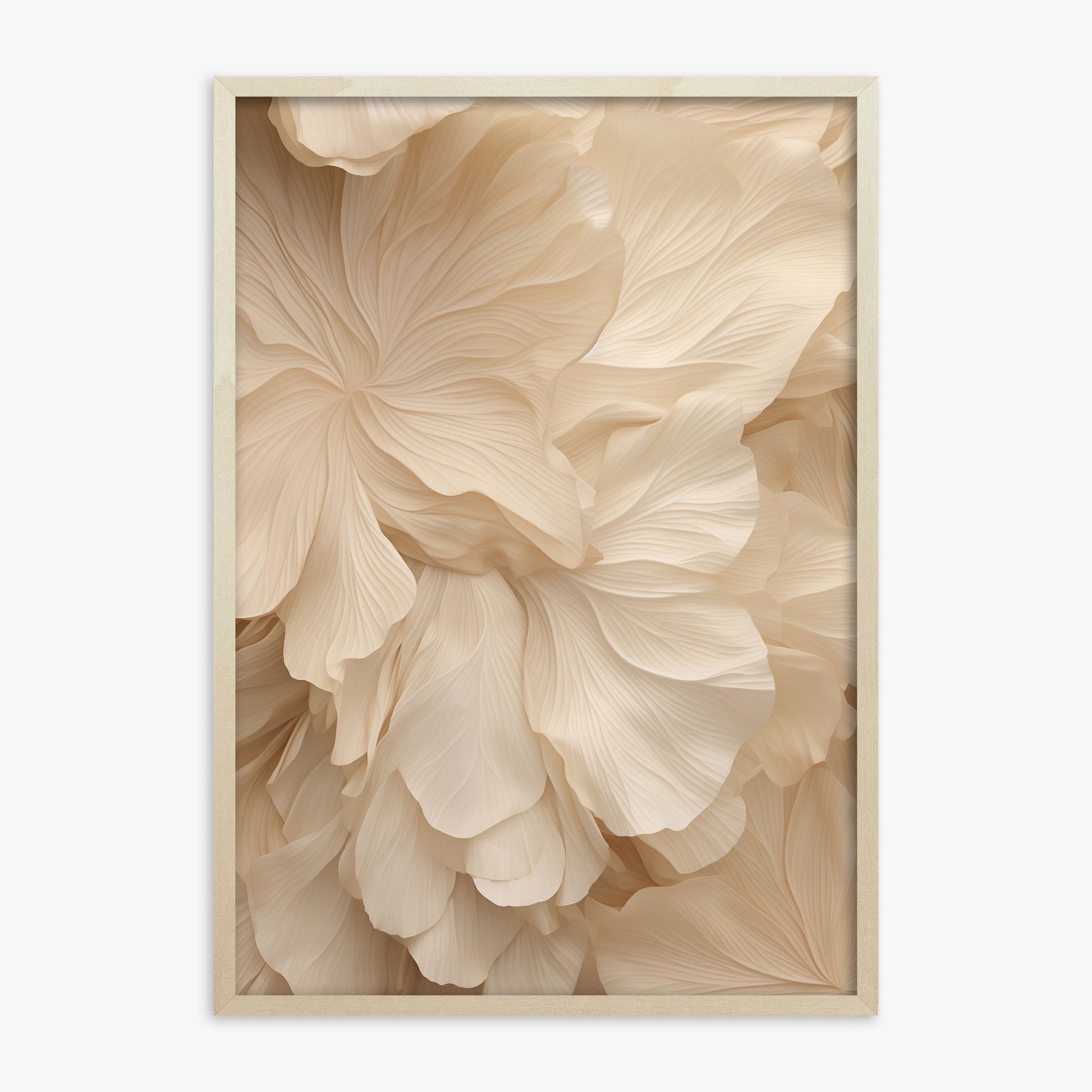 Ivory Petal Symphony, 70x100cm Framed Poster With Lime Wood Frame