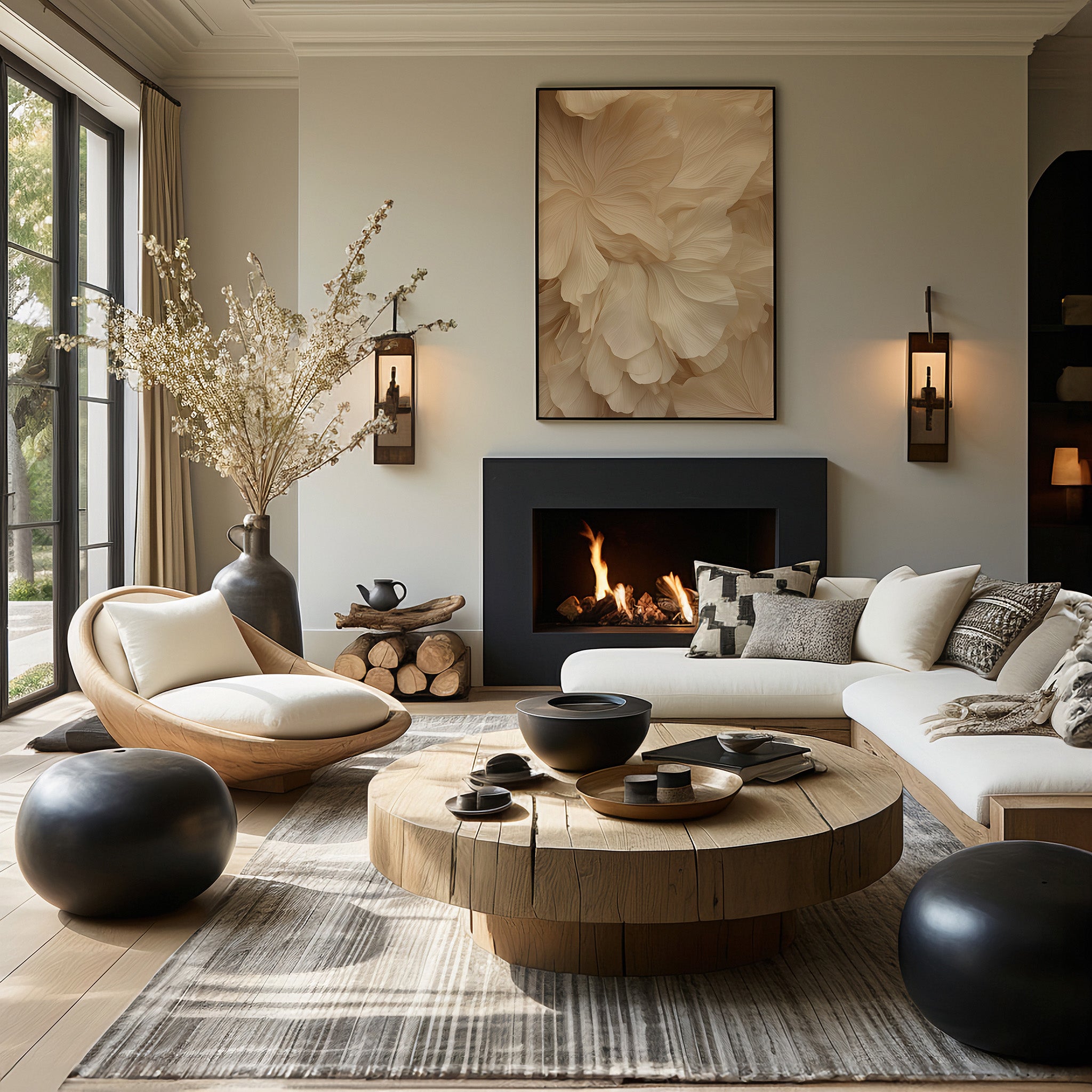 Design Concept No. 39 for Ivory Petal Symphony Modern Poster Art