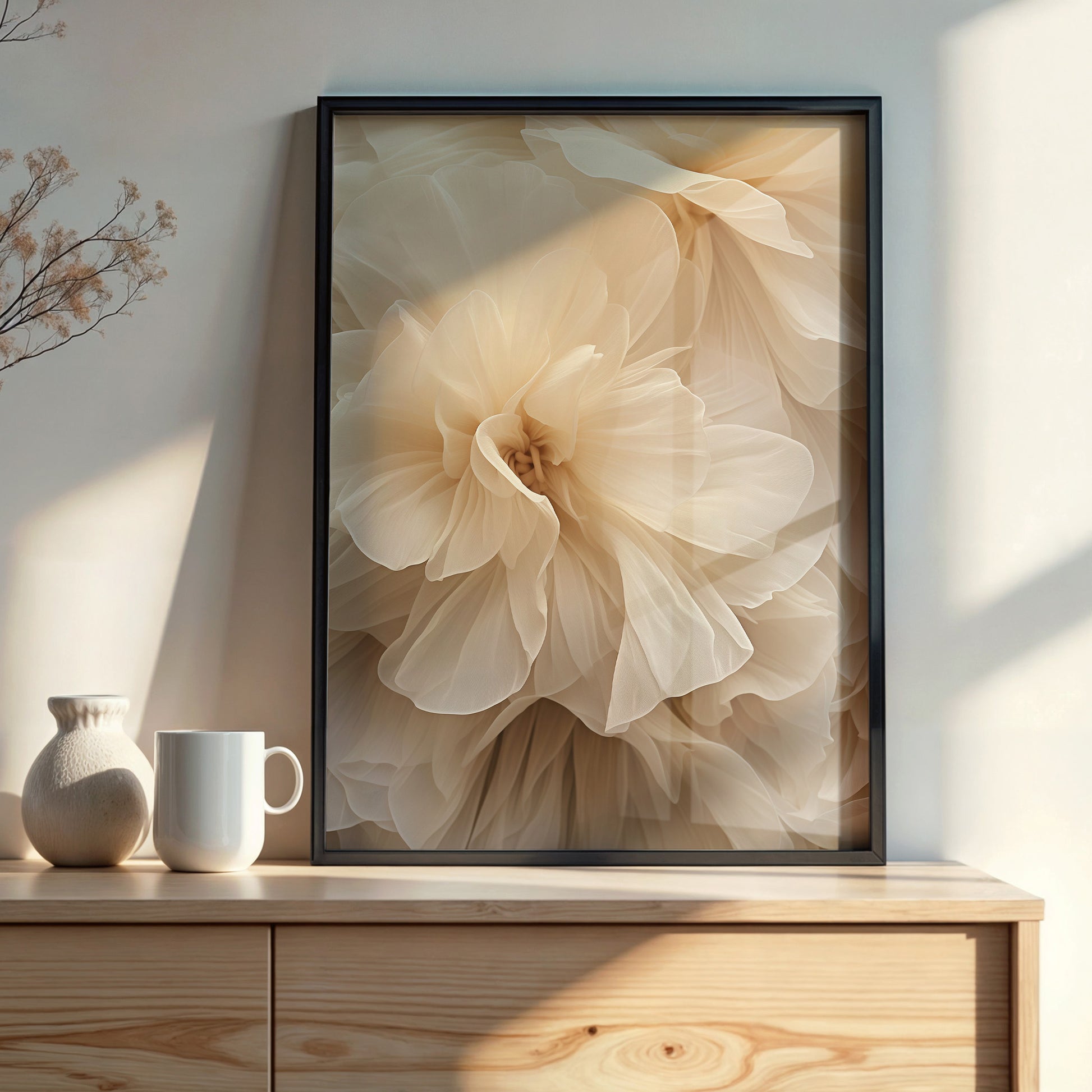 Design Concept No. 22 for Ivory Petals Whisper Modern Poster Art