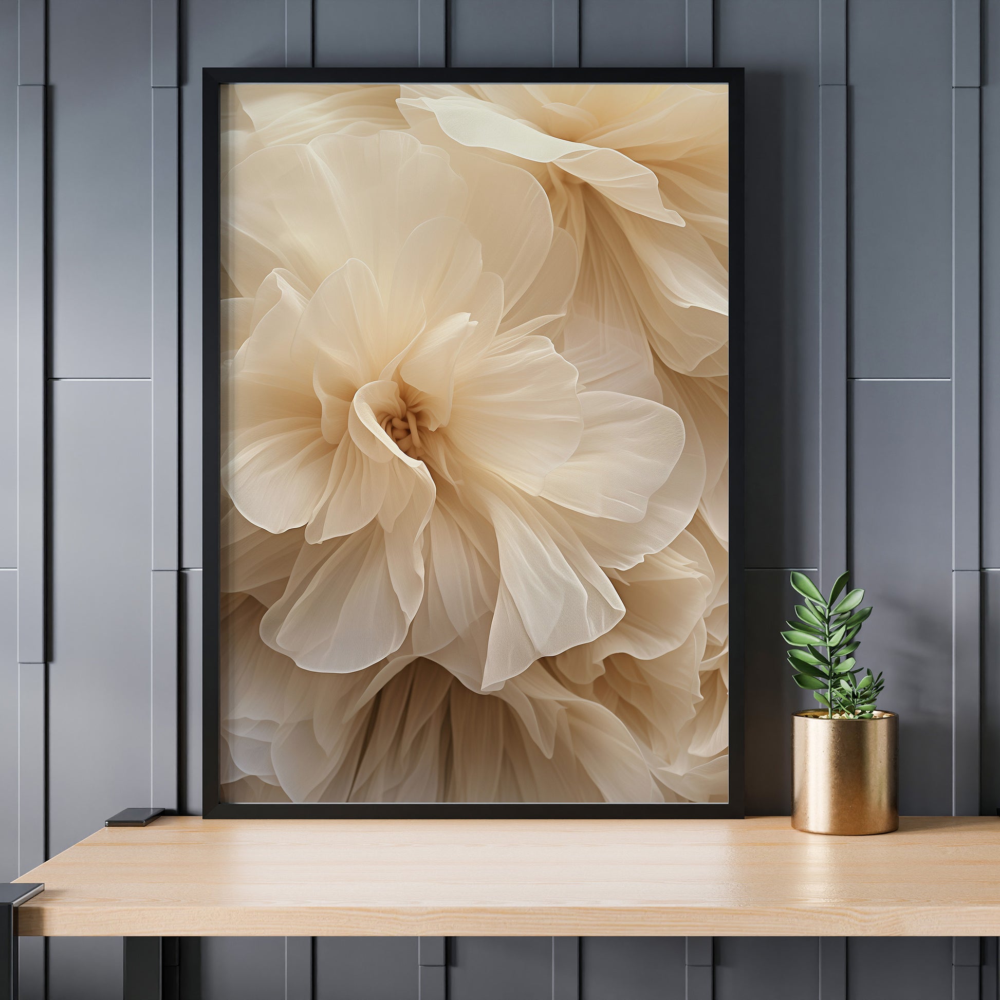 Design Concept No. 24 for Ivory Petals Whisper Modern Poster Art