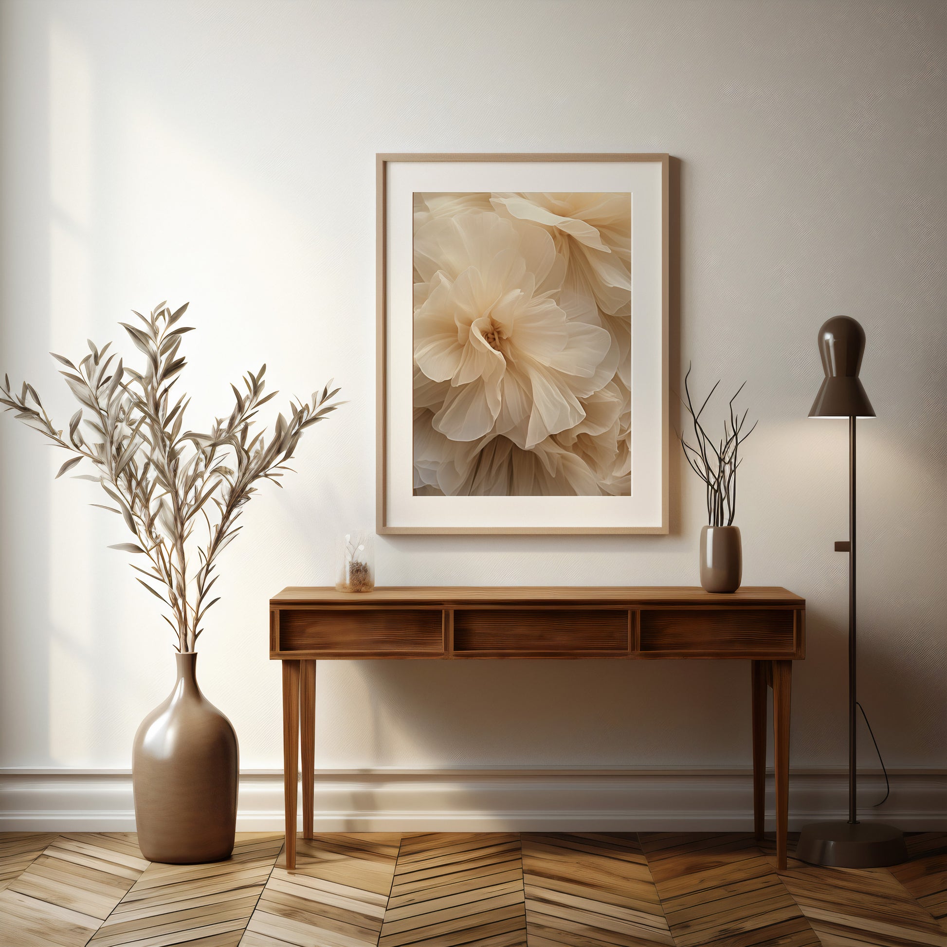 Design Concept No. 37 for Ivory Petals Whisper Modern Poster Art