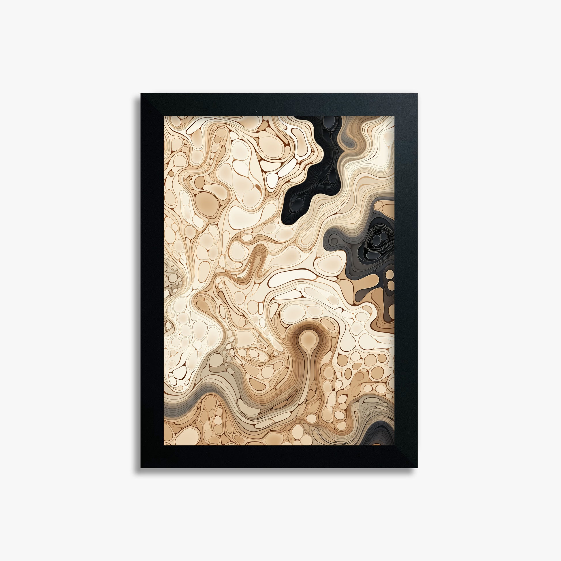 Marble Streams, 21x30cm Framed Poster With Black Frame