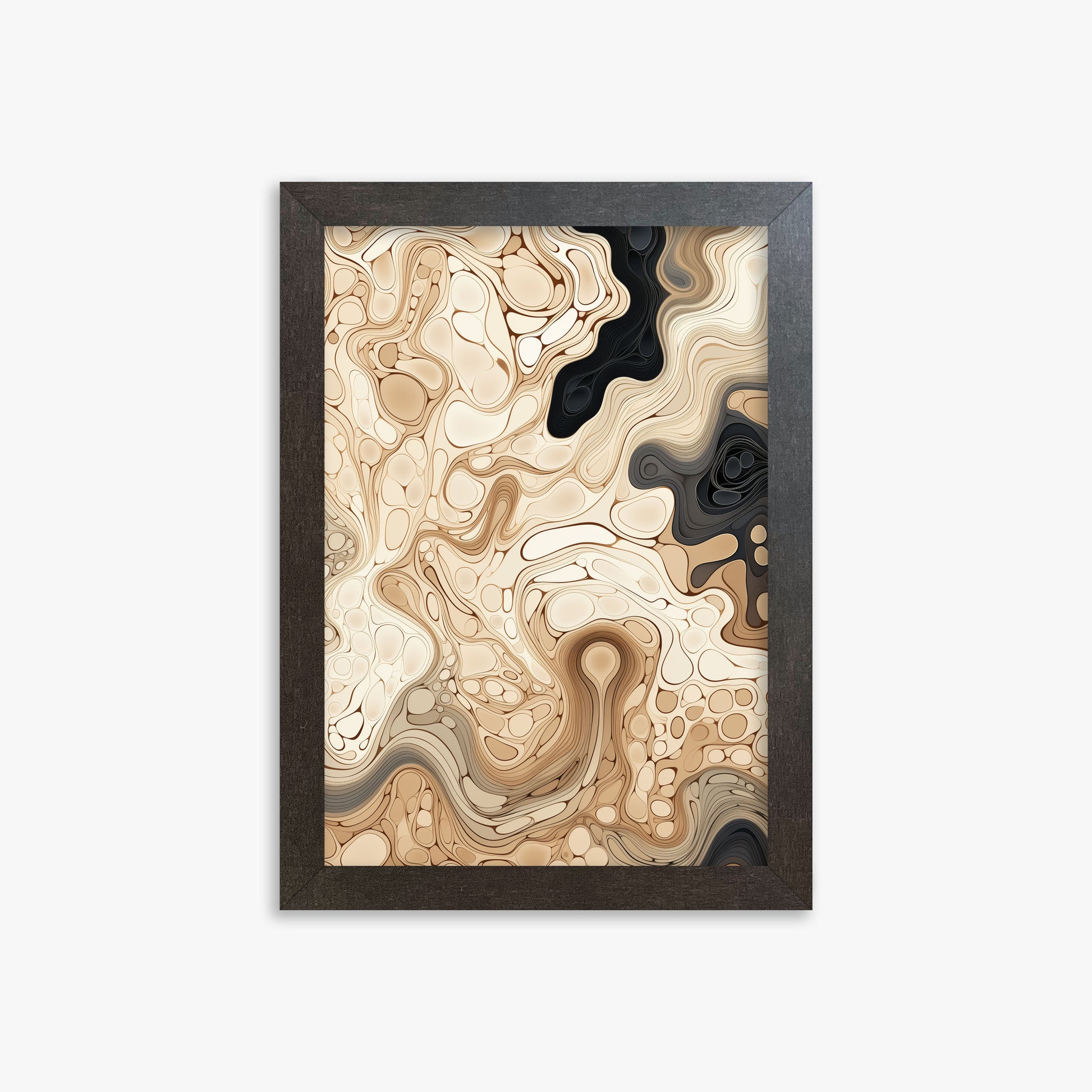 Marble Streams, 21x30cm Framed Poster With Espresso Frame