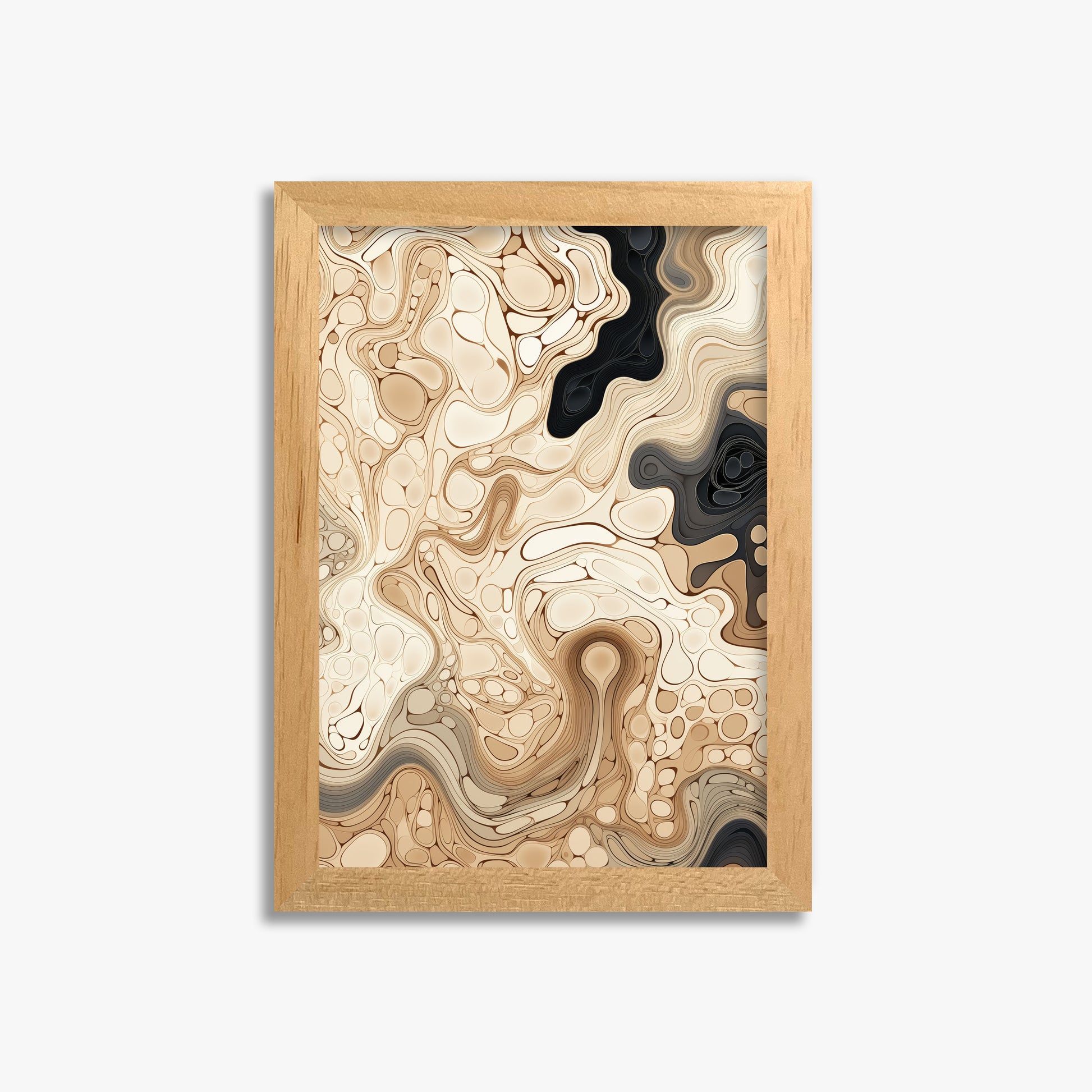 Marble Streams, 21x30cm Framed Poster With Oak Frame
