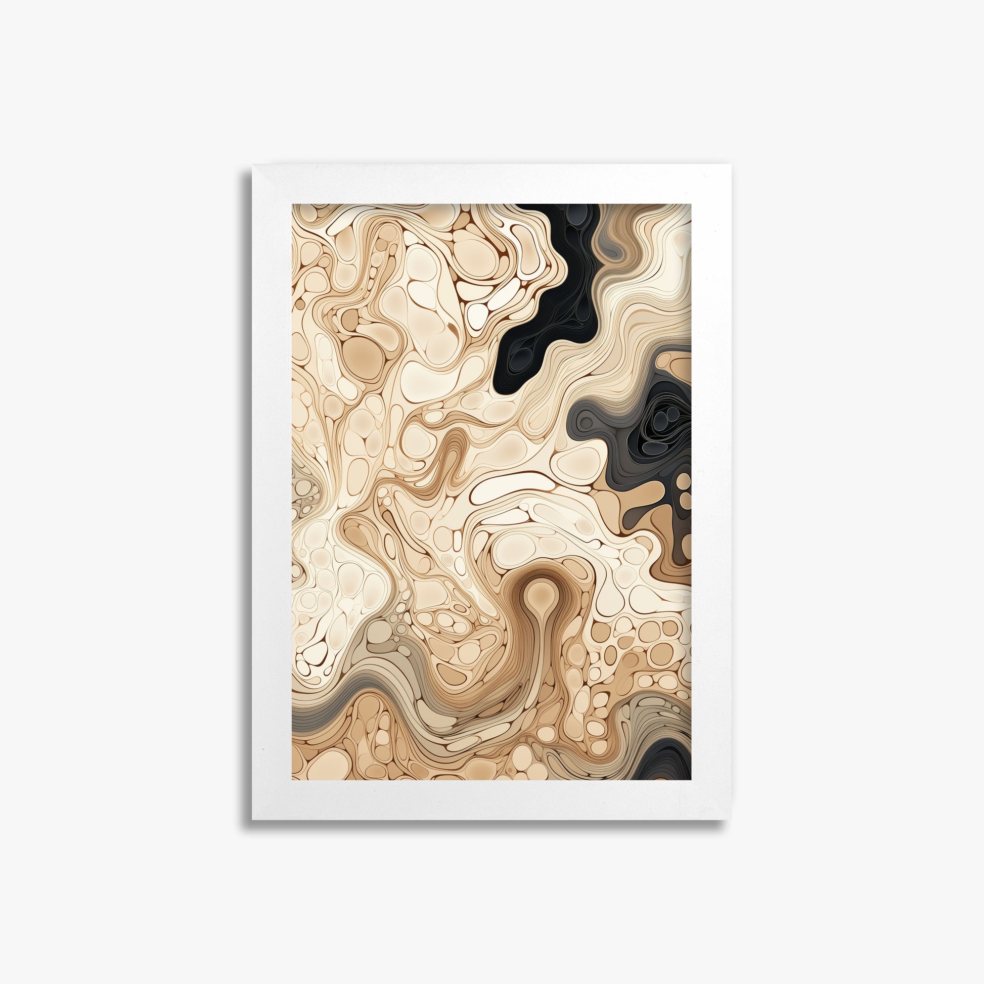 Marble Streams, 21x30cm Framed Poster With White Frame
