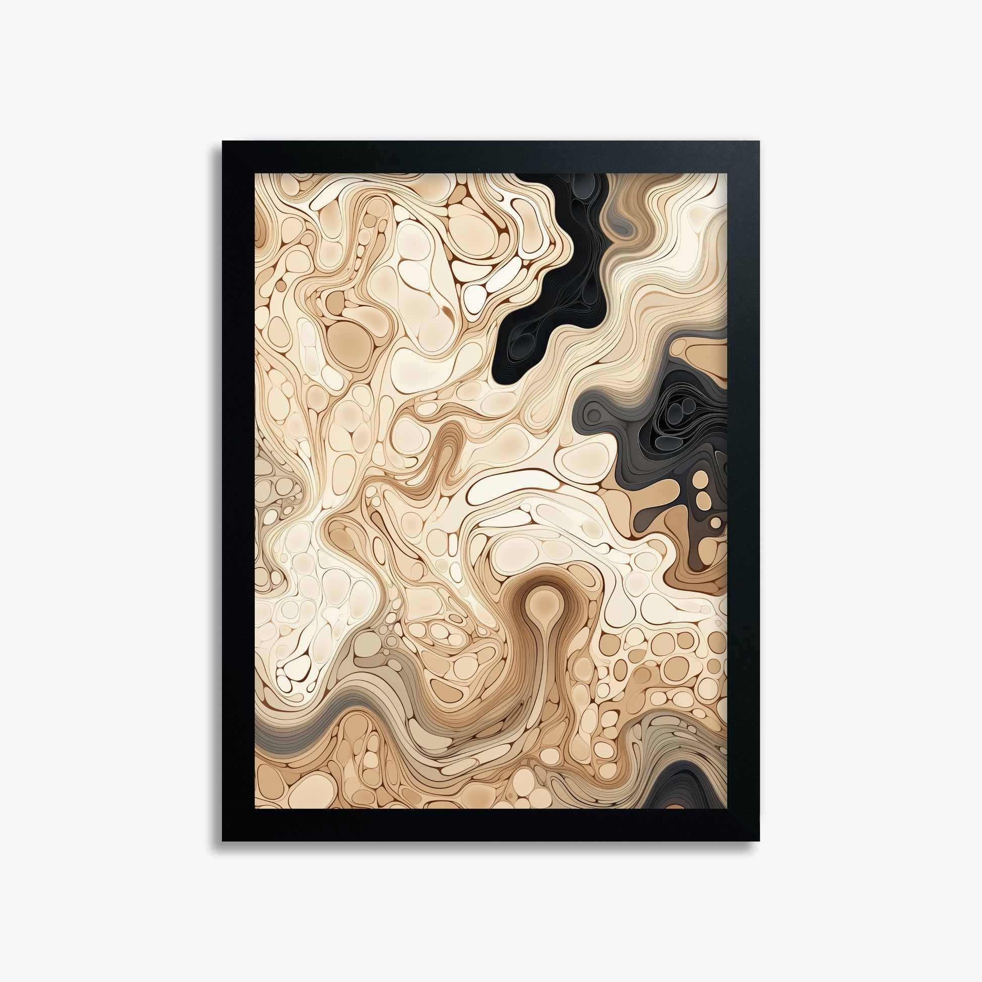 Marble Streams, 30x40cm Framed Poster With Black Frame