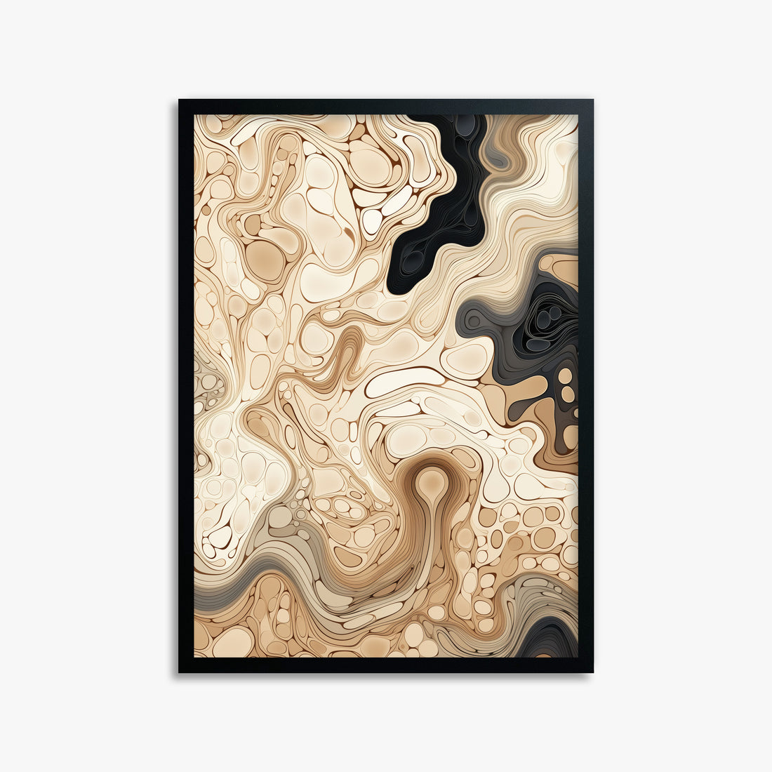 Marble Streams, 50x70cm Framed Poster With Black Frame