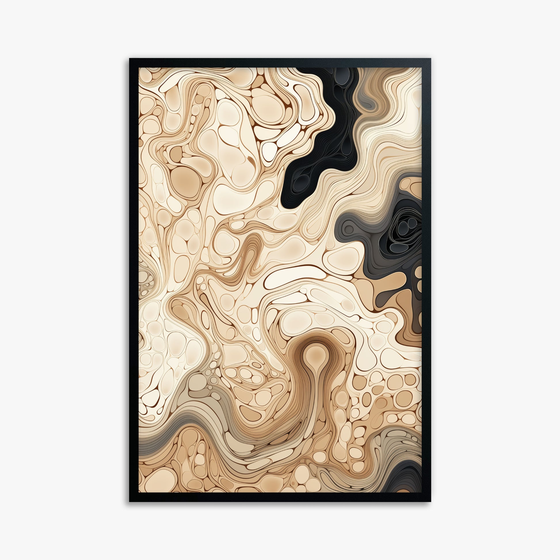 Marble Streams, 61x91cm Framed Poster With Black Frame
