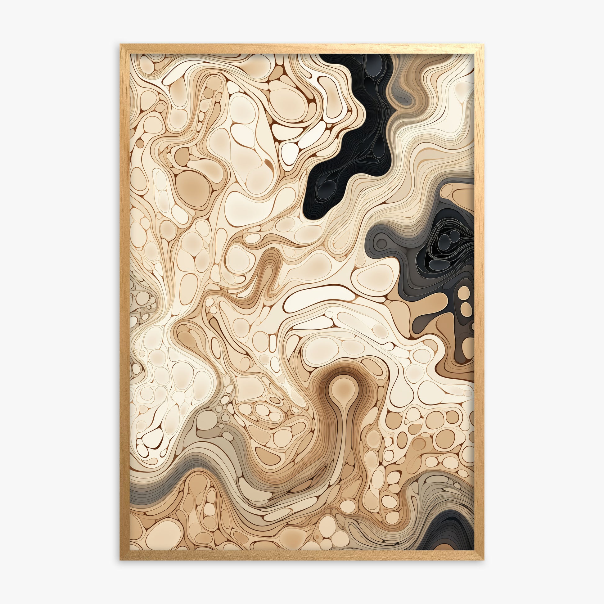 Marble Streams, Oak Framed Poster With Oak Frame