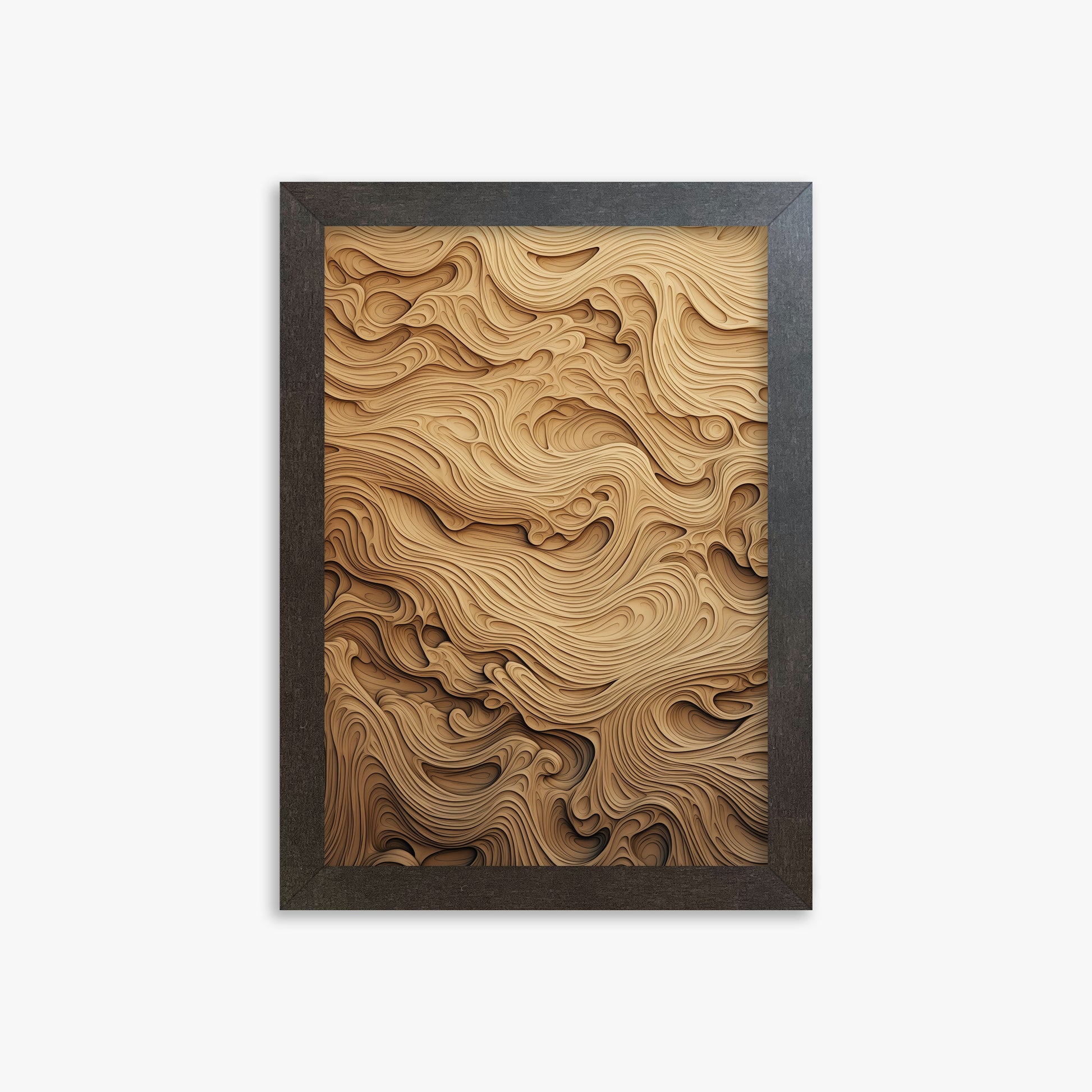 Amber Wood Whorls, 21x30cm Framed Poster With Espresso Frame
