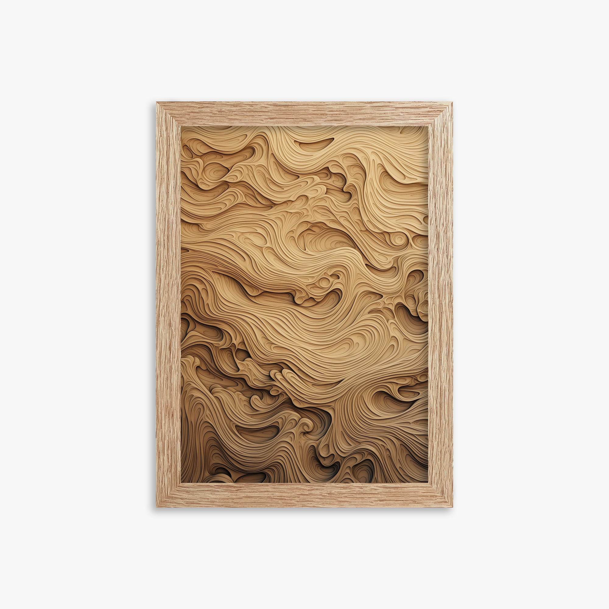 Amber Wood Whorls, 21x30cm Framed Poster With Raw Oak Frame