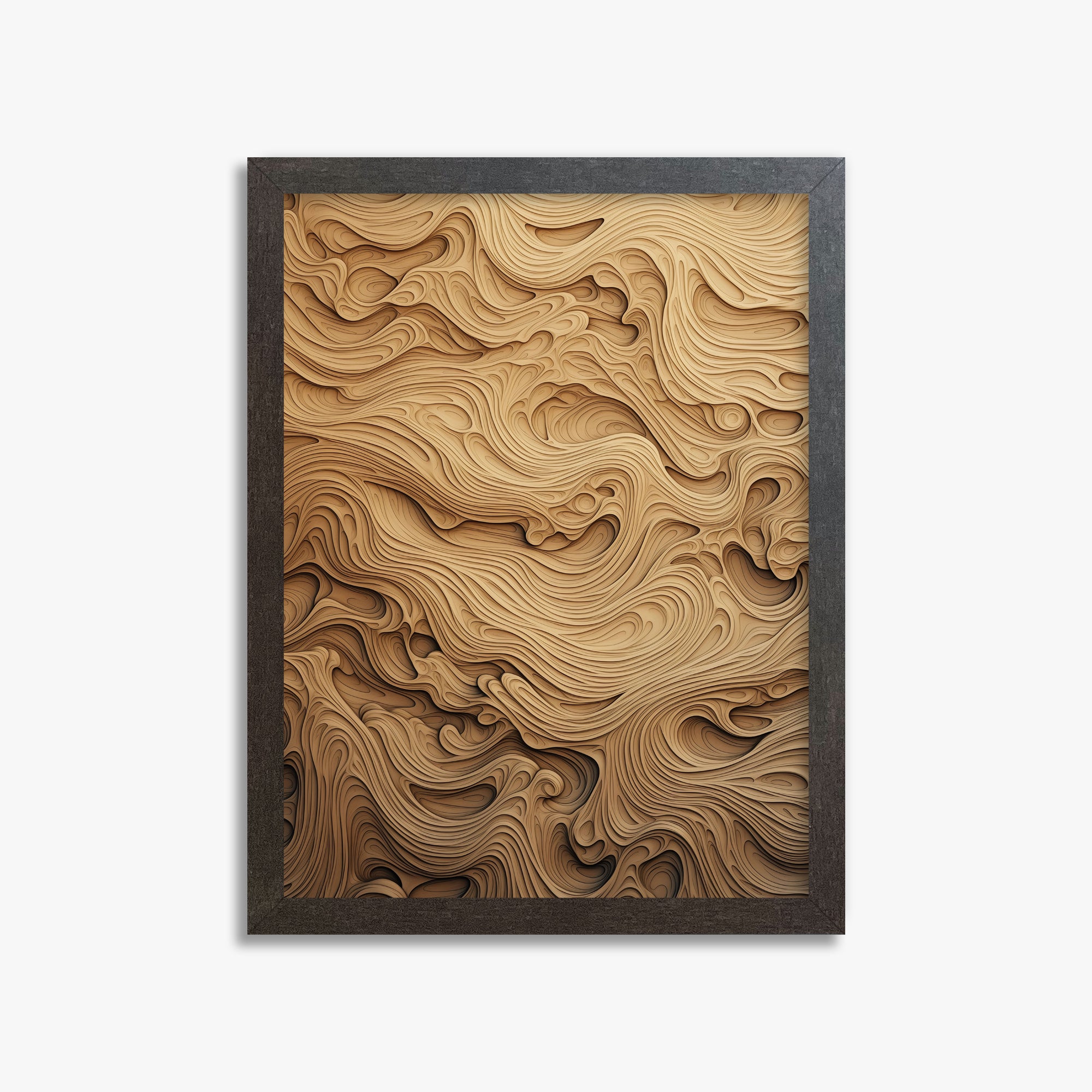 Amber Wood Whorls, 30x40cm Framed Poster With Espresso Frame