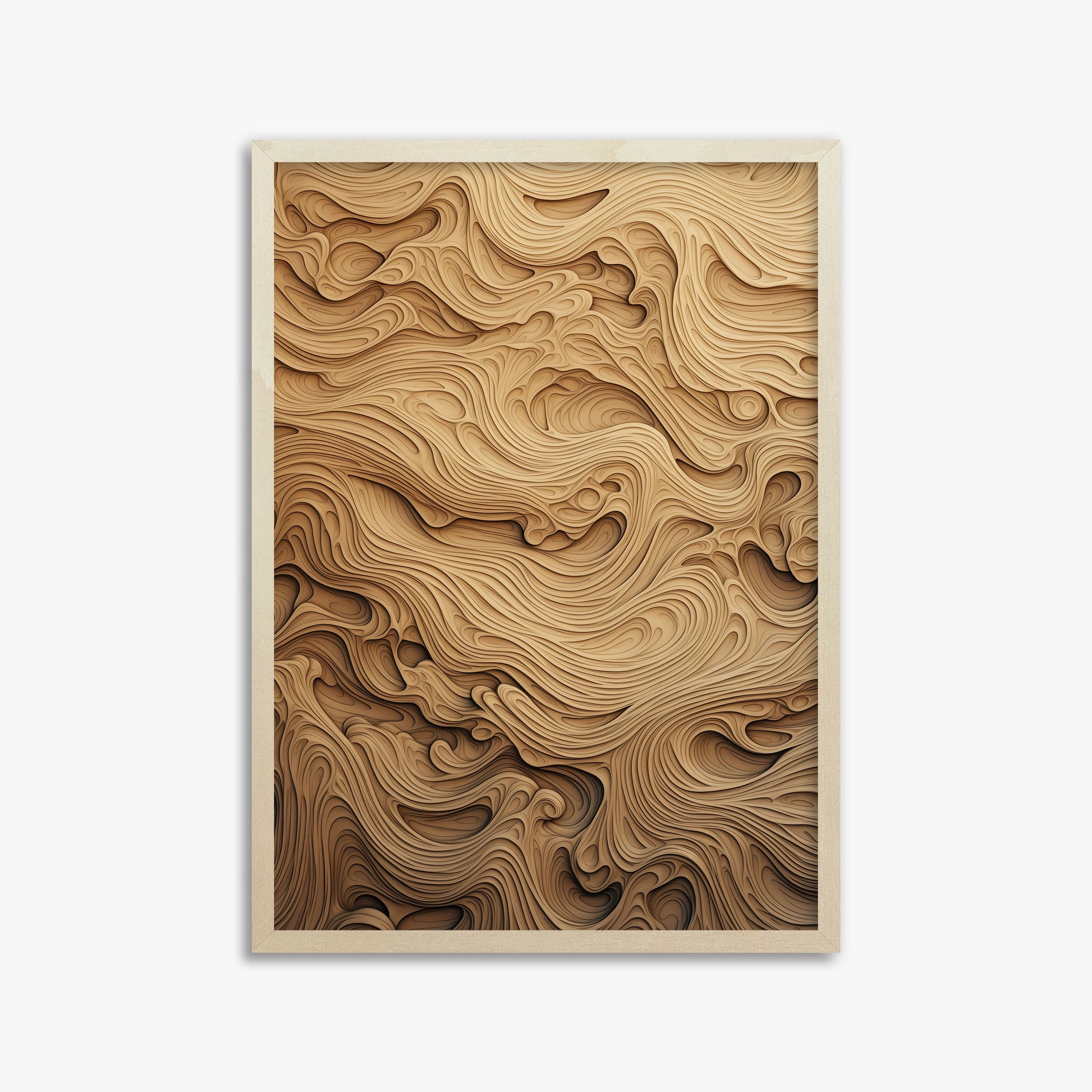 Amber Wood Whorls, 50x70cm Framed Poster With Lime Wood Frame