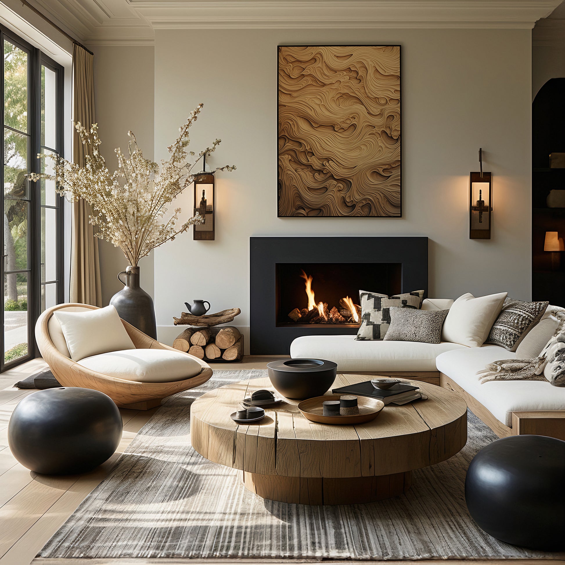 Design Concept No. 39 for Amber Wood Whorls Modern Poster Art