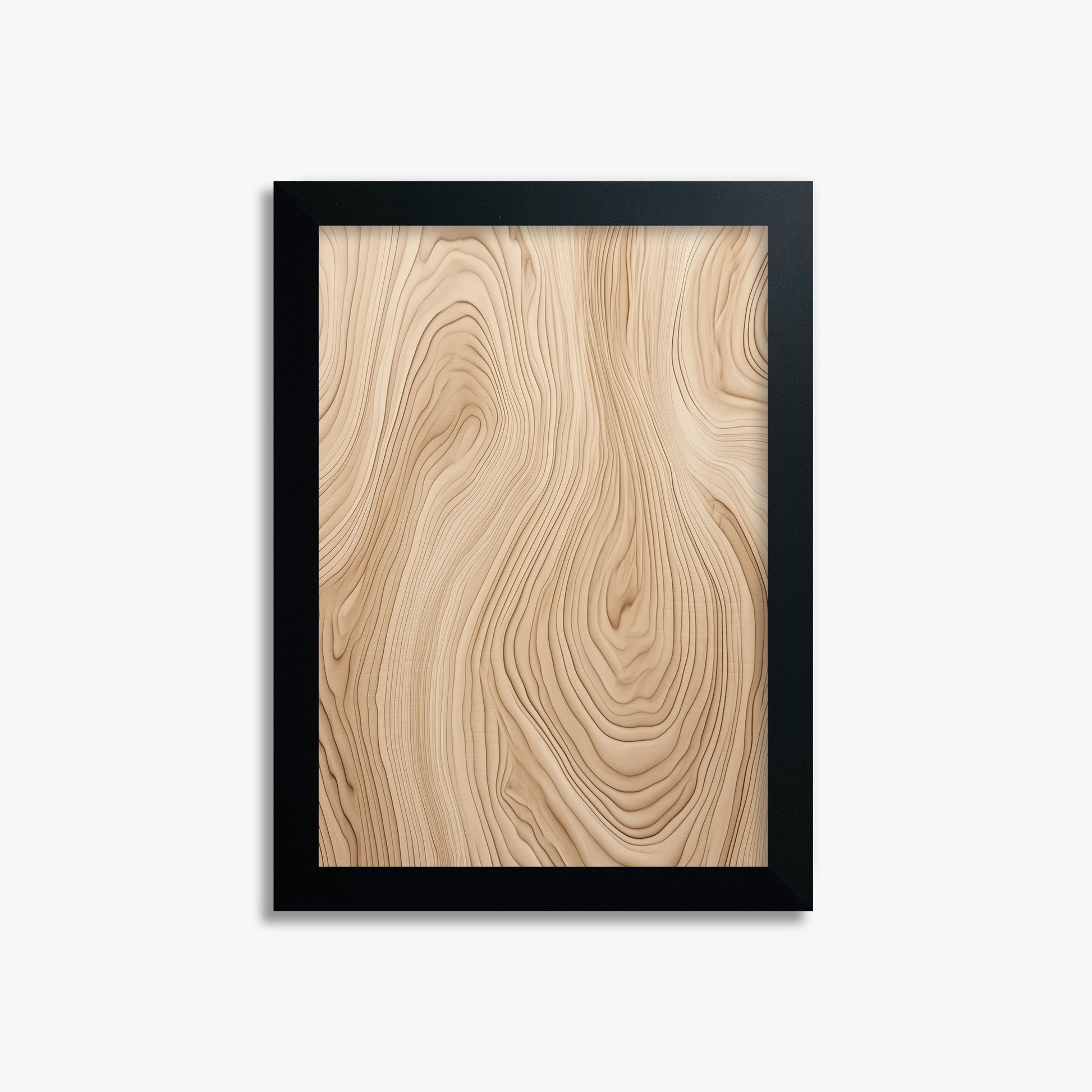 Natural Birch Waves, 21x30cm Framed Poster With Black Frame