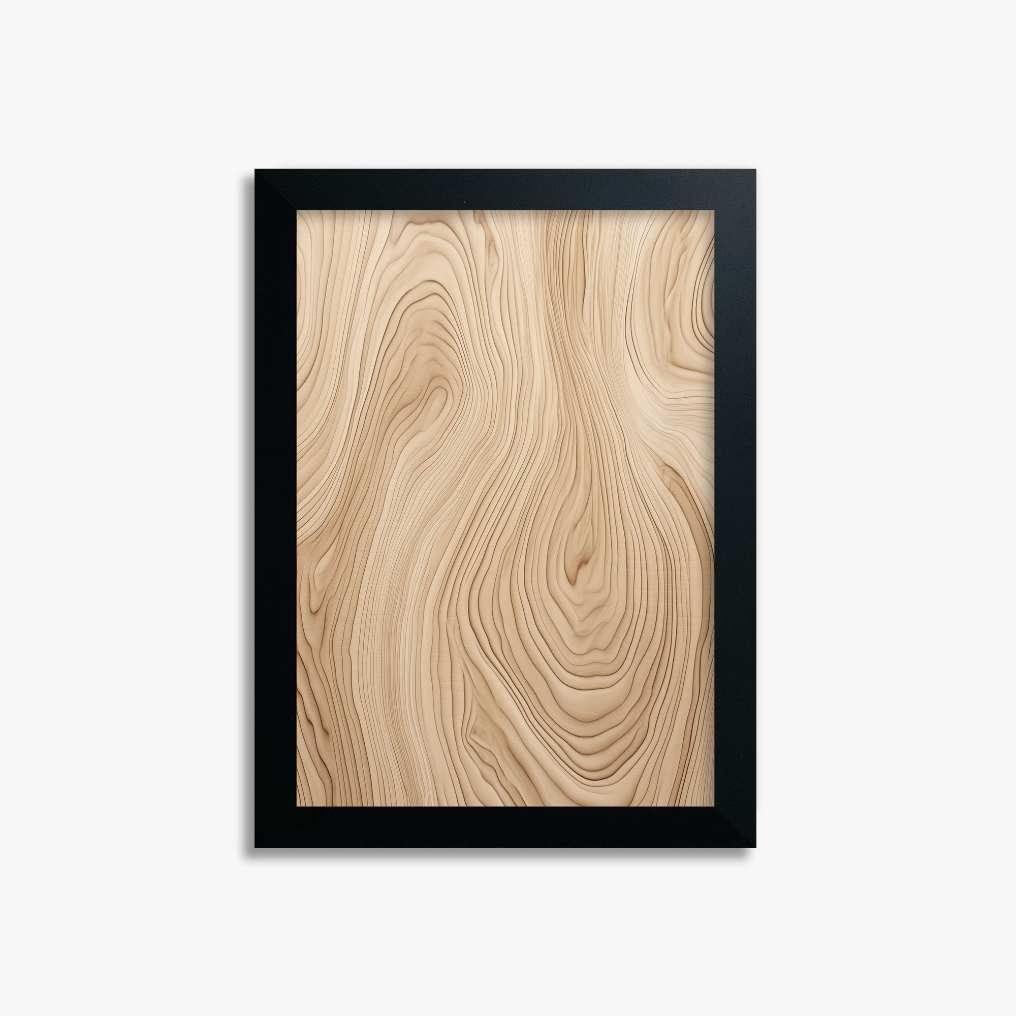 Natural Birch Waves, 21x30cm Framed Poster With Black Frame