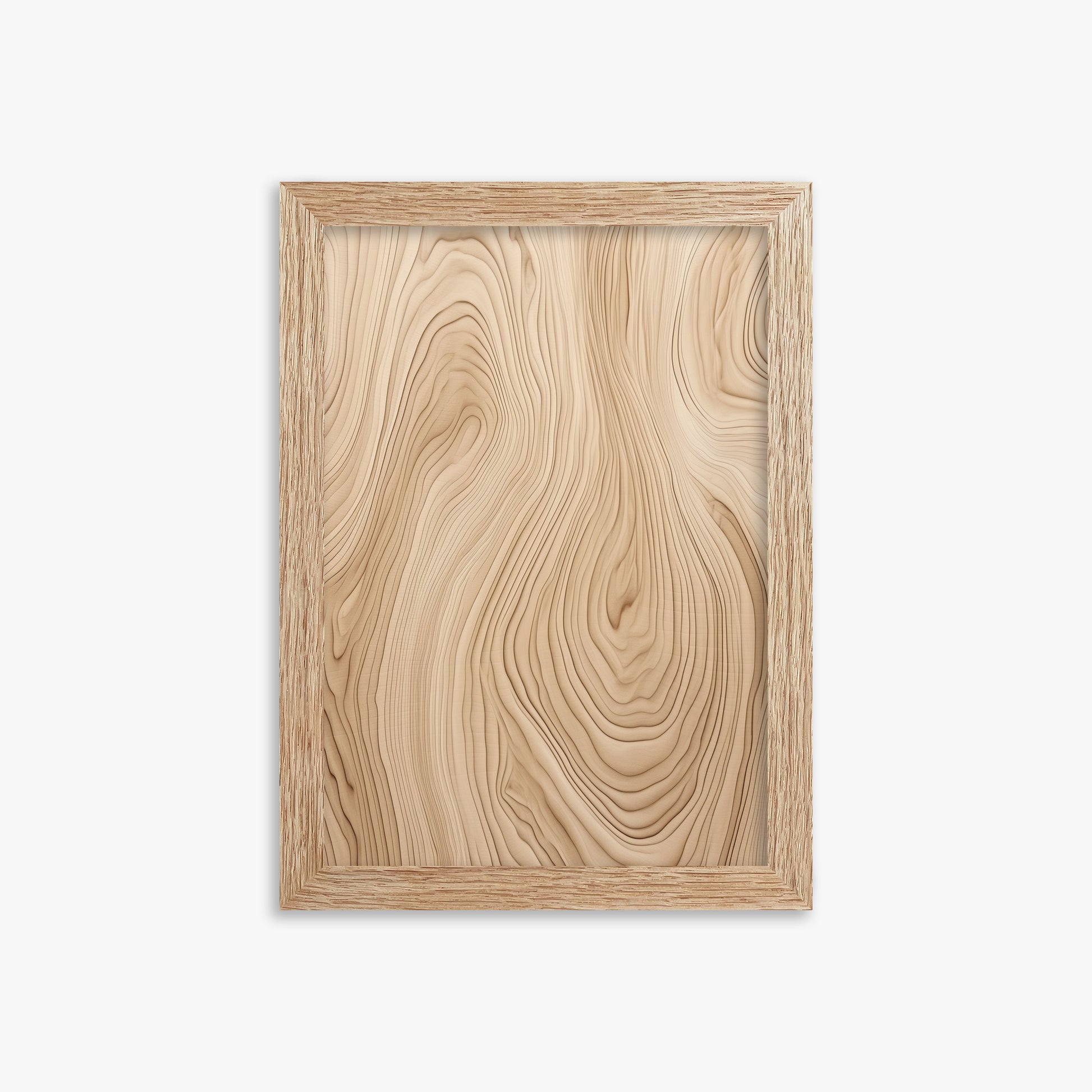Natural Birch Waves, 21x30cm Framed Poster With Raw Oak Frame
