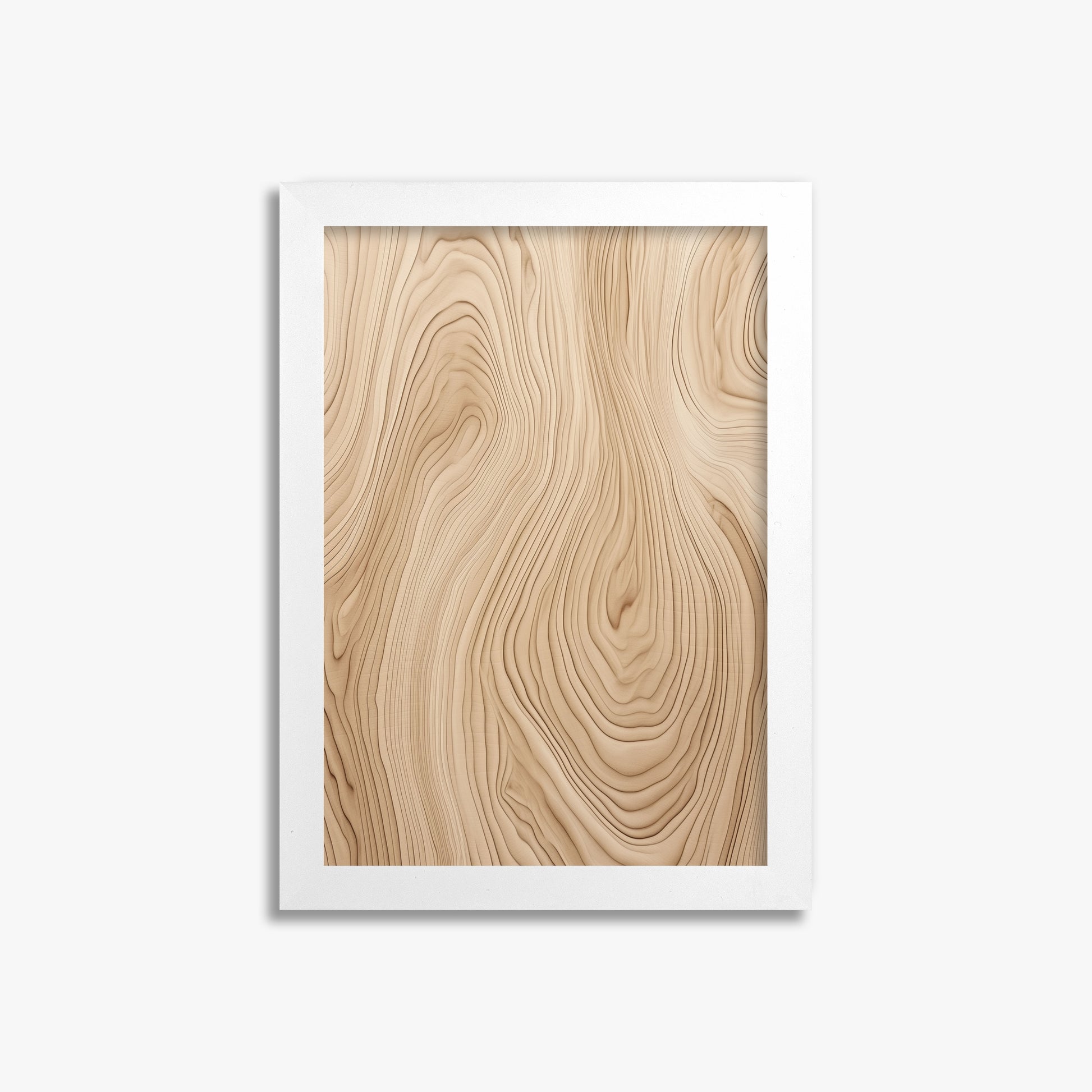 Natural Birch Waves, 21x30cm Framed Poster With White Frame